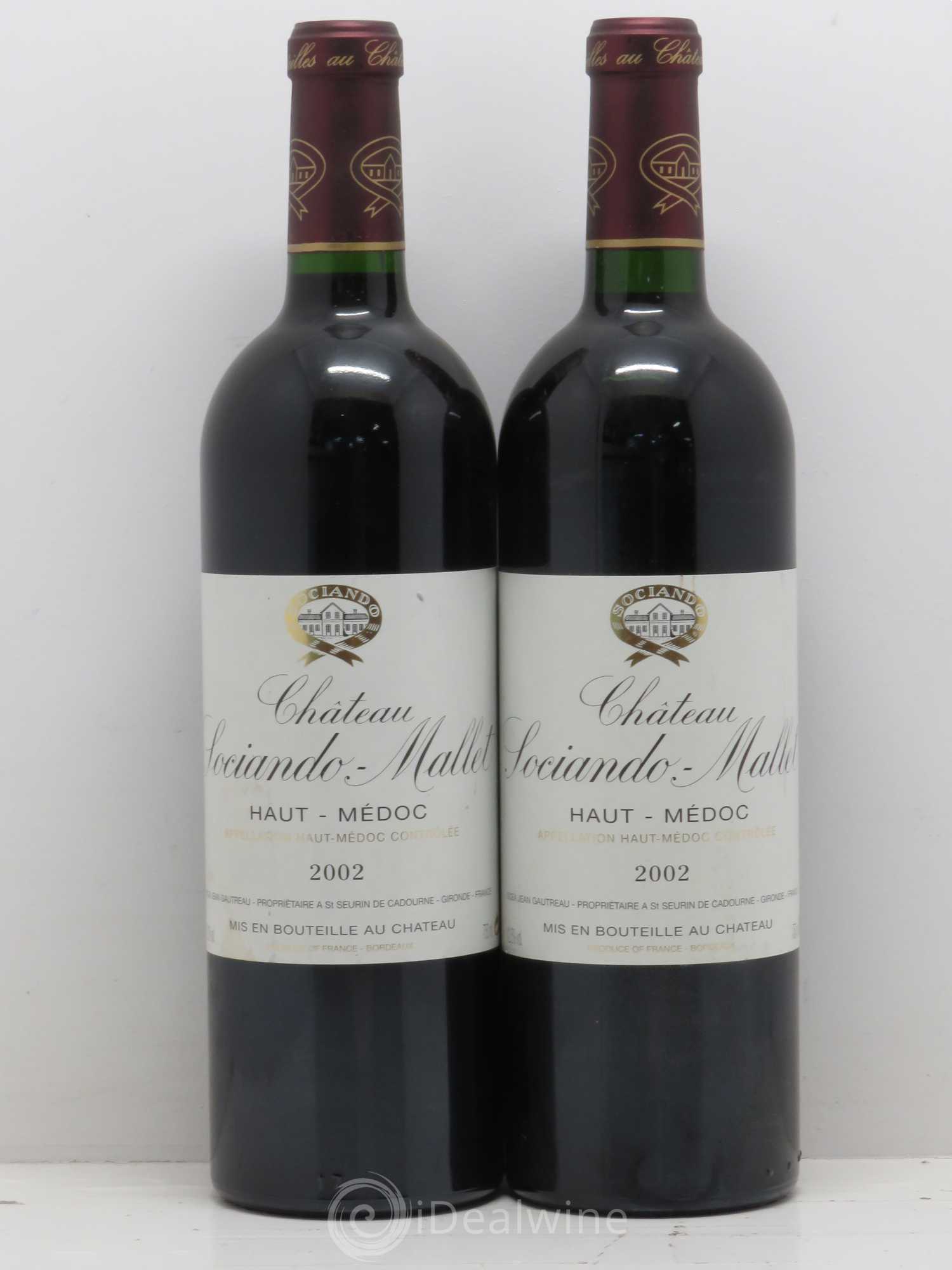 Château Sociando Mallet 2002 - Lot de 2 bouteilles - 0