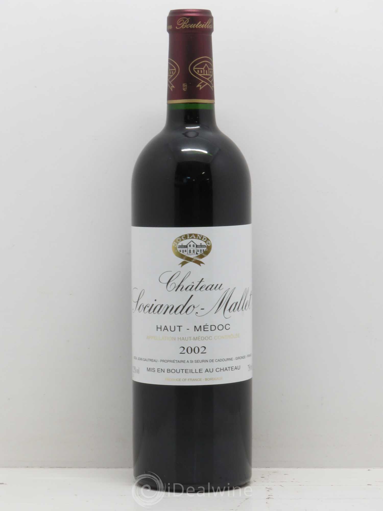 Château Sociando Mallet 2002 - Lot de 1 bouteille - 0
