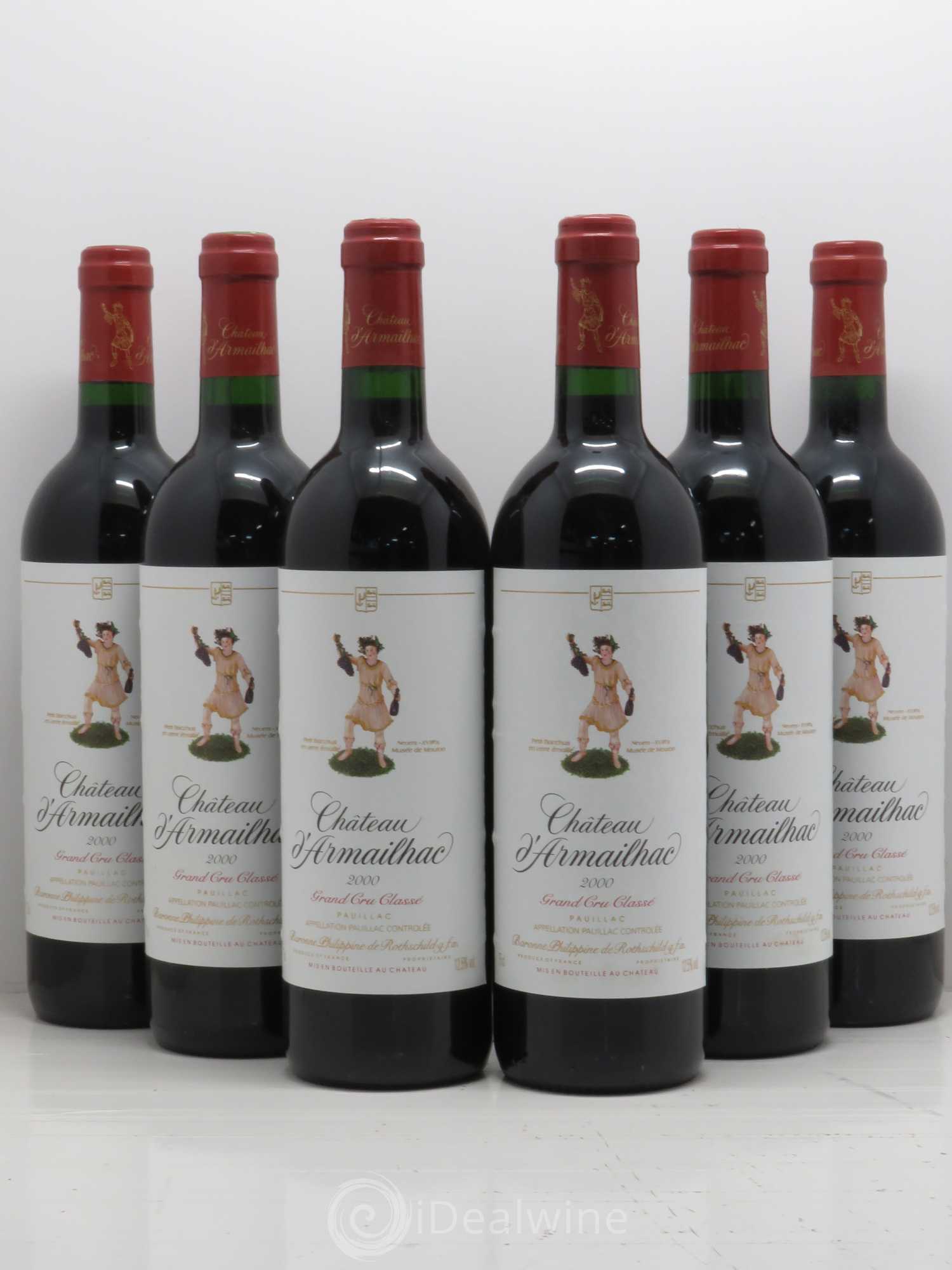 Château d' Armailhac - Mouton Baron(ne) Philippe 5ème Grand Cru Classé 2000 - Lot de 6 bouteilles - 0