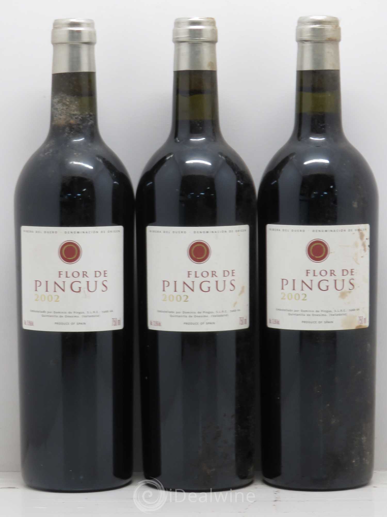 Ribera Del Duero Flor de Pingus Dominio de Pingus - Peter Sisseck 2002 - Lot de 3 bouteilles - 0
