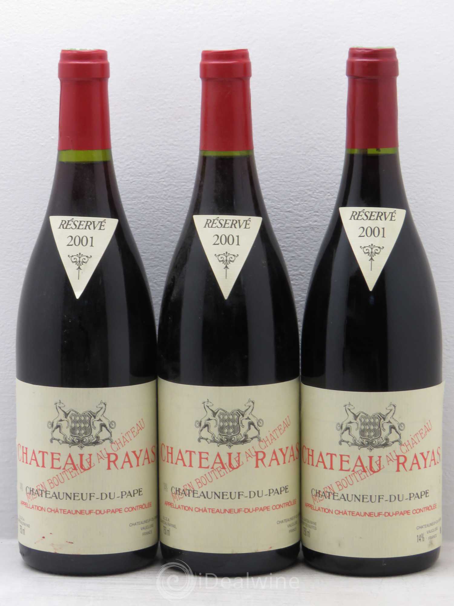 Châteauneuf-du-Pape Château Rayas Emmanuel Reynaud 2001 - Lot de 3 bouteilles - 0