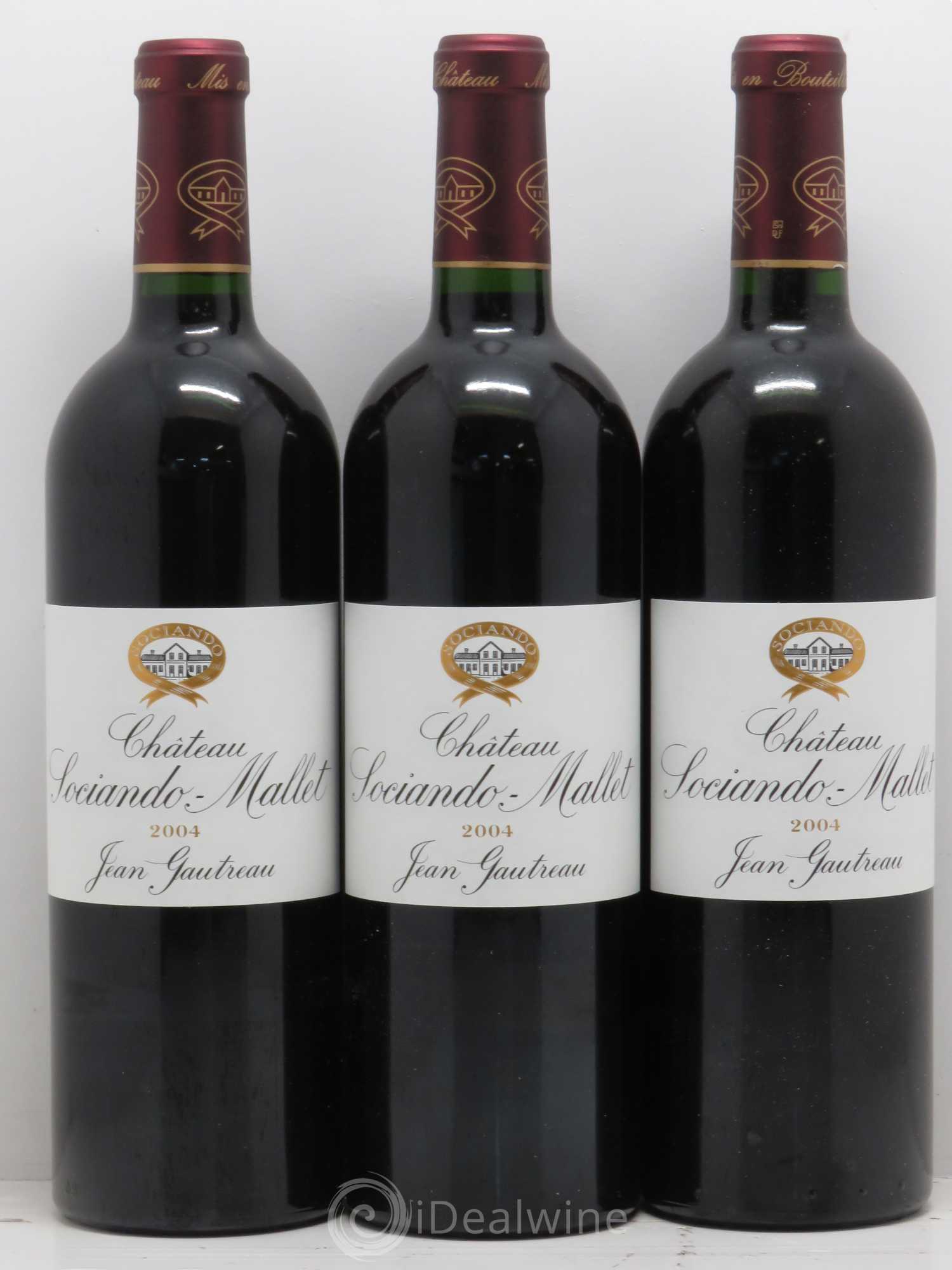 Château Sociando Mallet 2004 - Lot de 3 bouteilles - 0