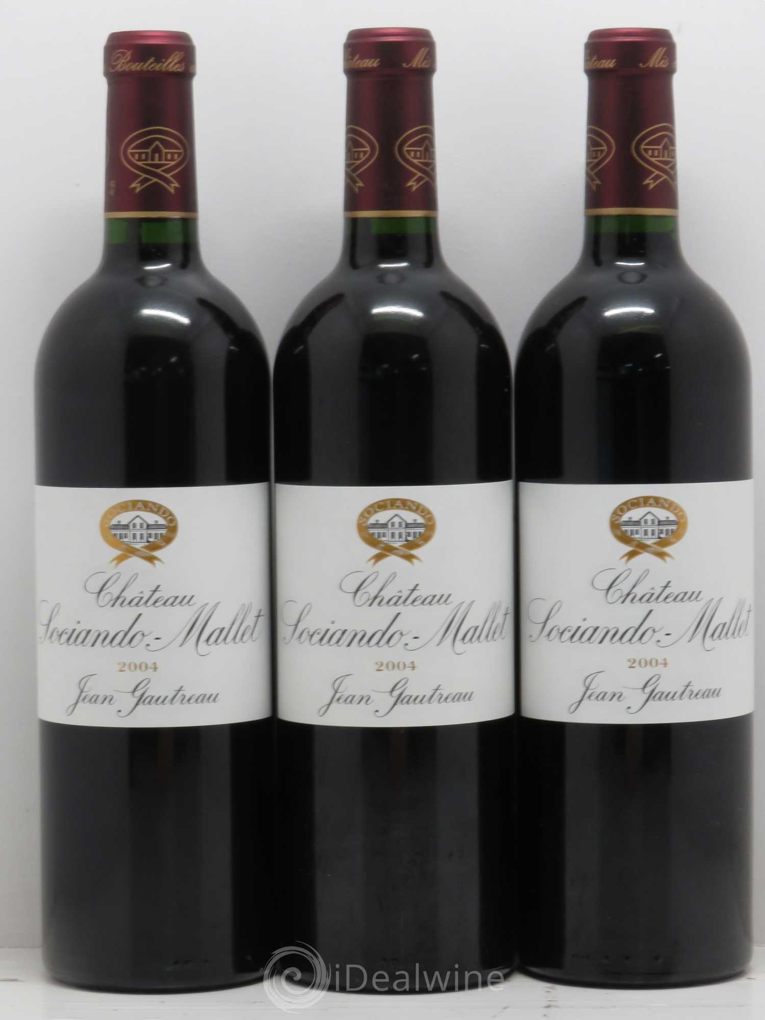 Château Sociando Mallet 2004 - Lot de 3 bouteilles - 0