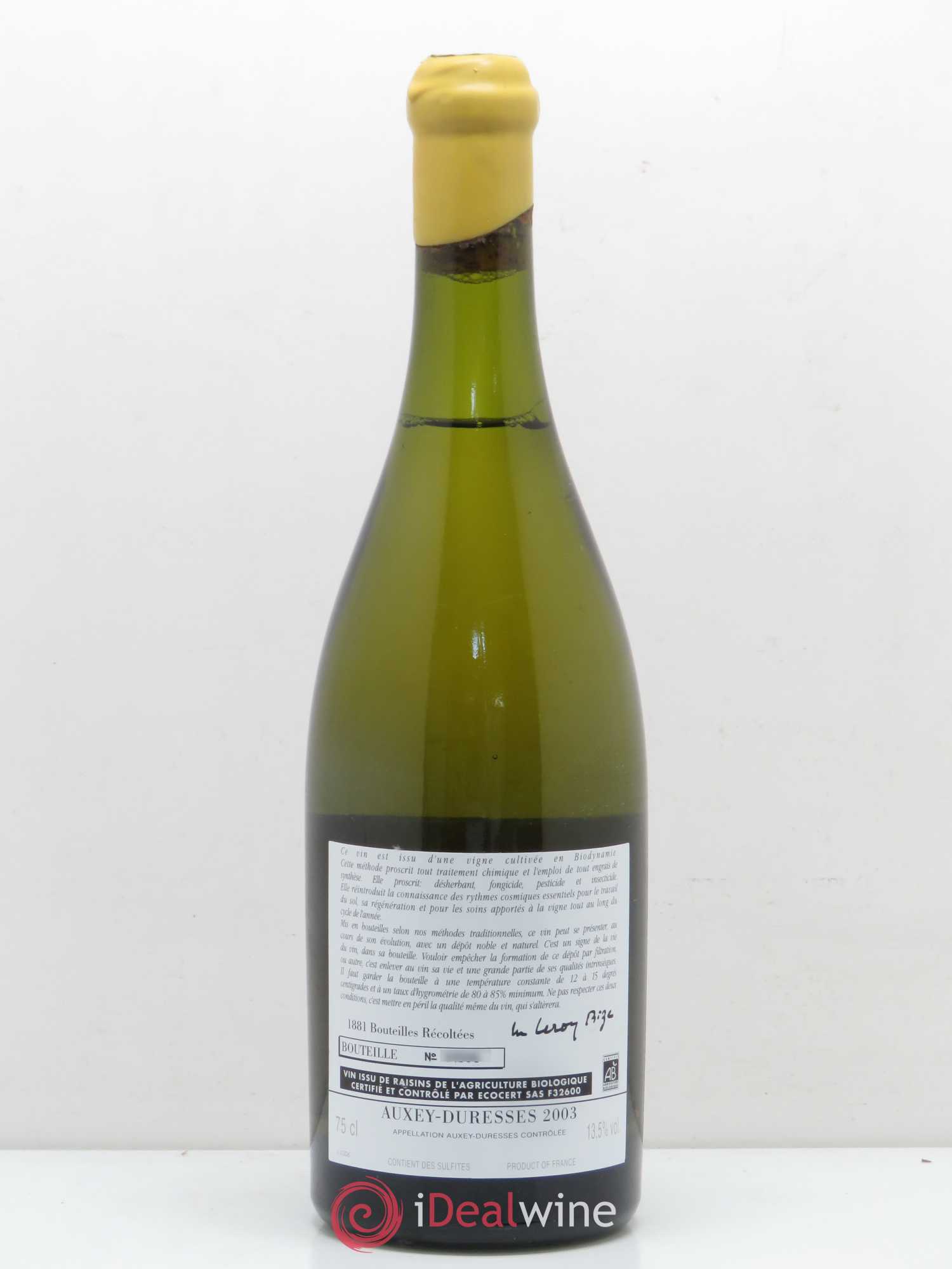 Auxey-Duresses Domaine d'Auvenay 2003 - Posten von 1 Flasche - 1