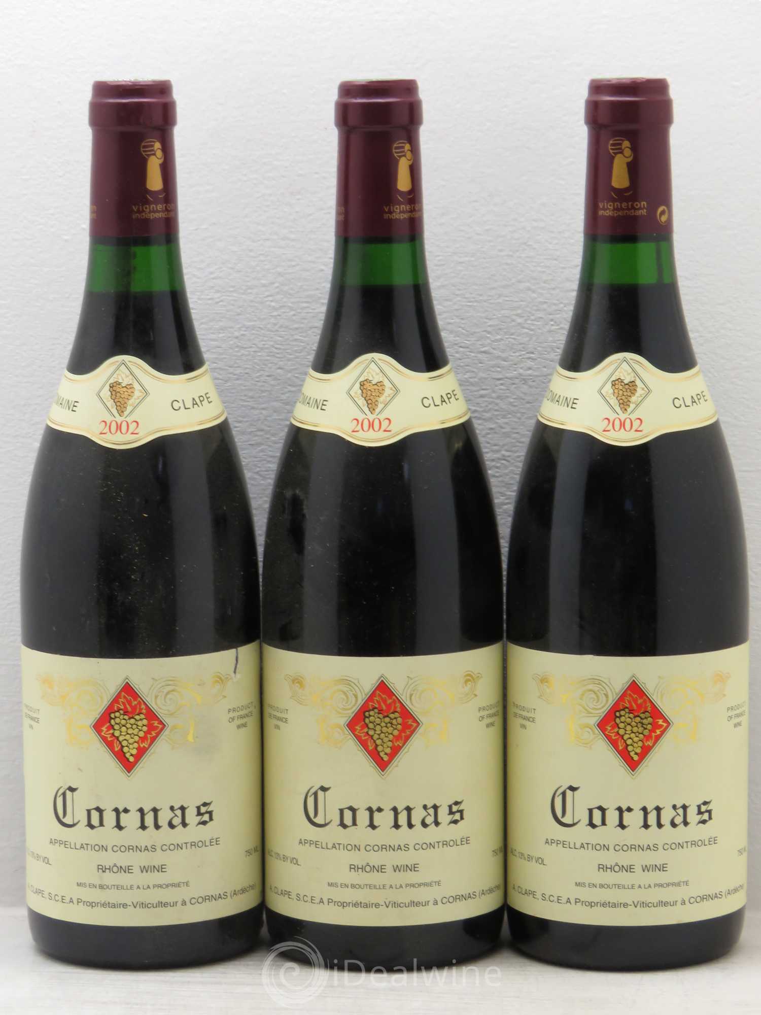 Cornas Auguste Clape 2002 - Lot de 3 bouteilles - 0