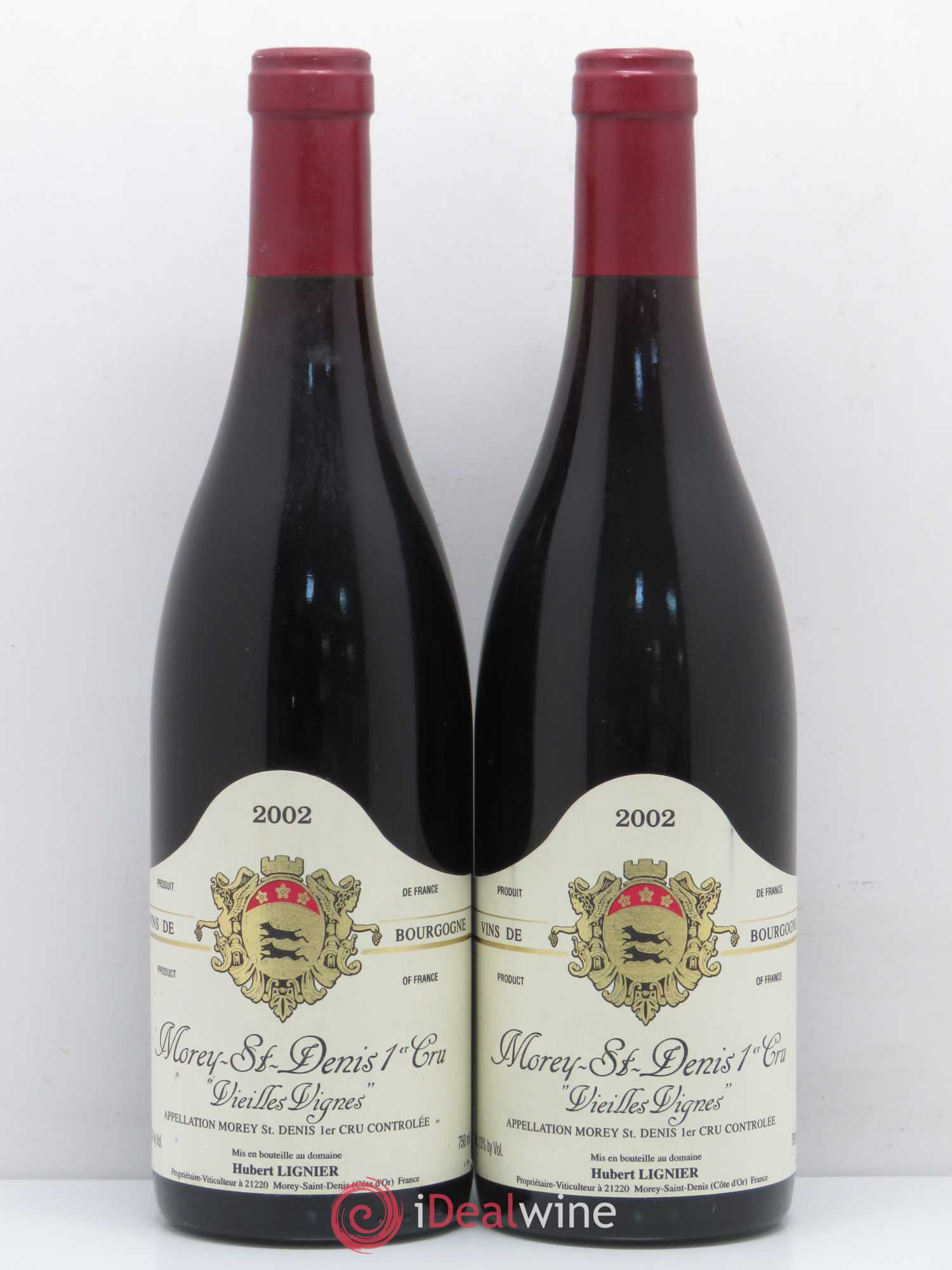 Morey-Saint-Denis 1er Cru Vieilles Vignes Domaine Hubert Lignier 2002 - Posten von 2 Flaschen - 0