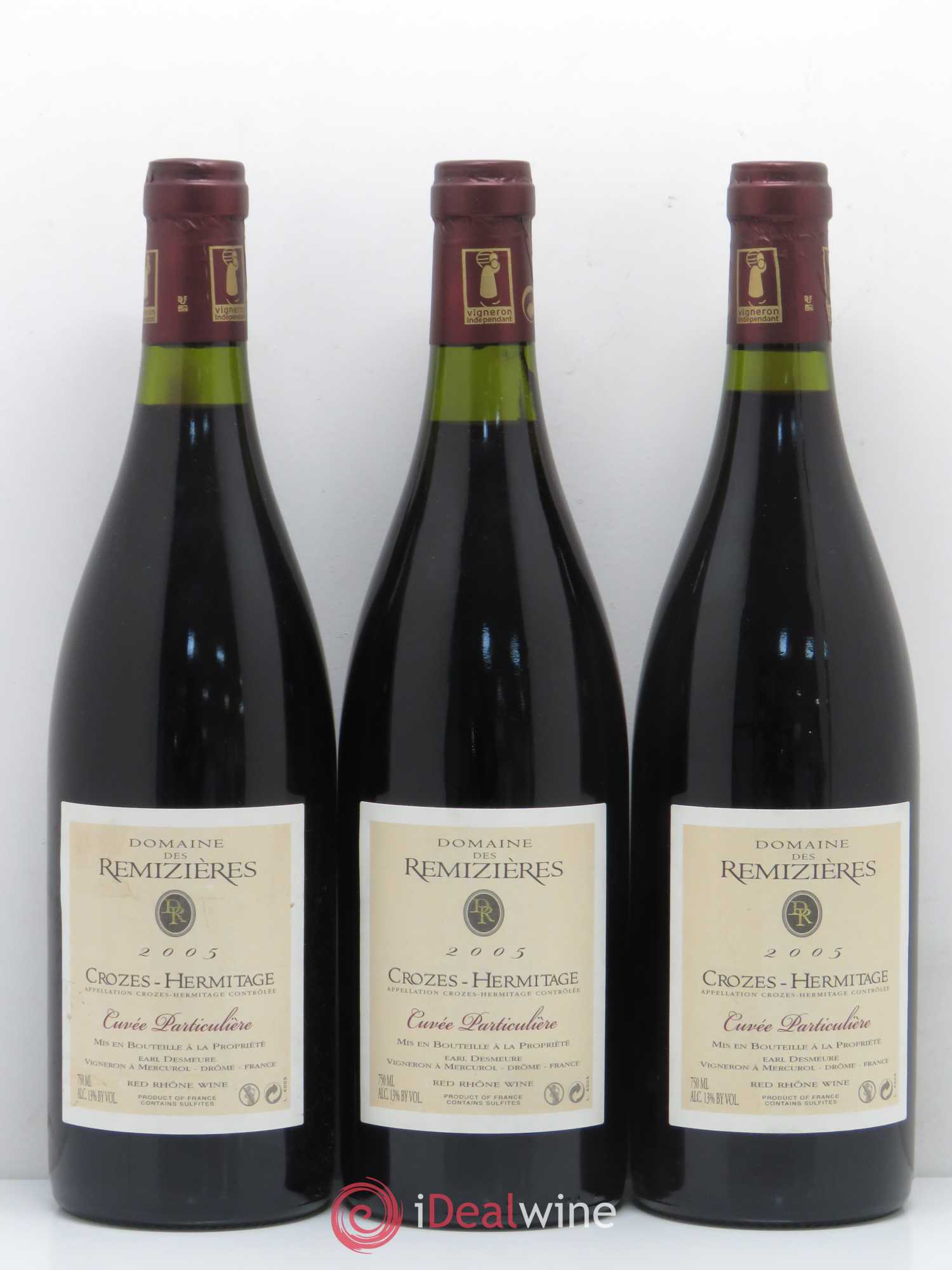 Crozes-Hermitage Cuvée Particulière Domaine des Remizieres 2005 - Posten von 3 Flaschen - 0