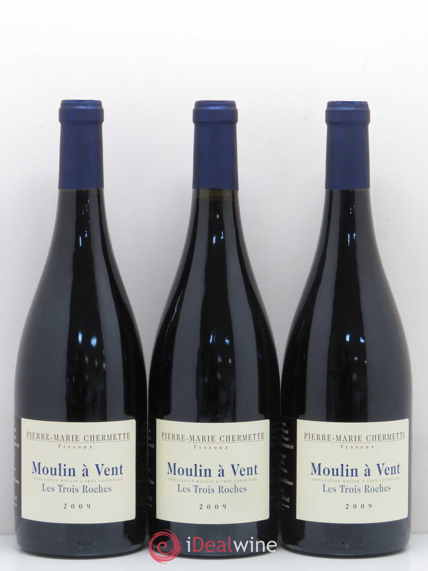 Moulin-à-Vent Les Trois Roches Domaine du Vissoux - P-M. Chermette 2009 - Lot de 6 bouteilles - 1