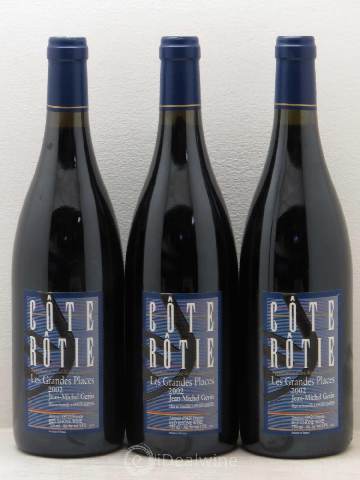 Côte-Rôtie Les Grandes Places Jean-Michel Gerin 2002 - Lot de 3 bouteilles - 0