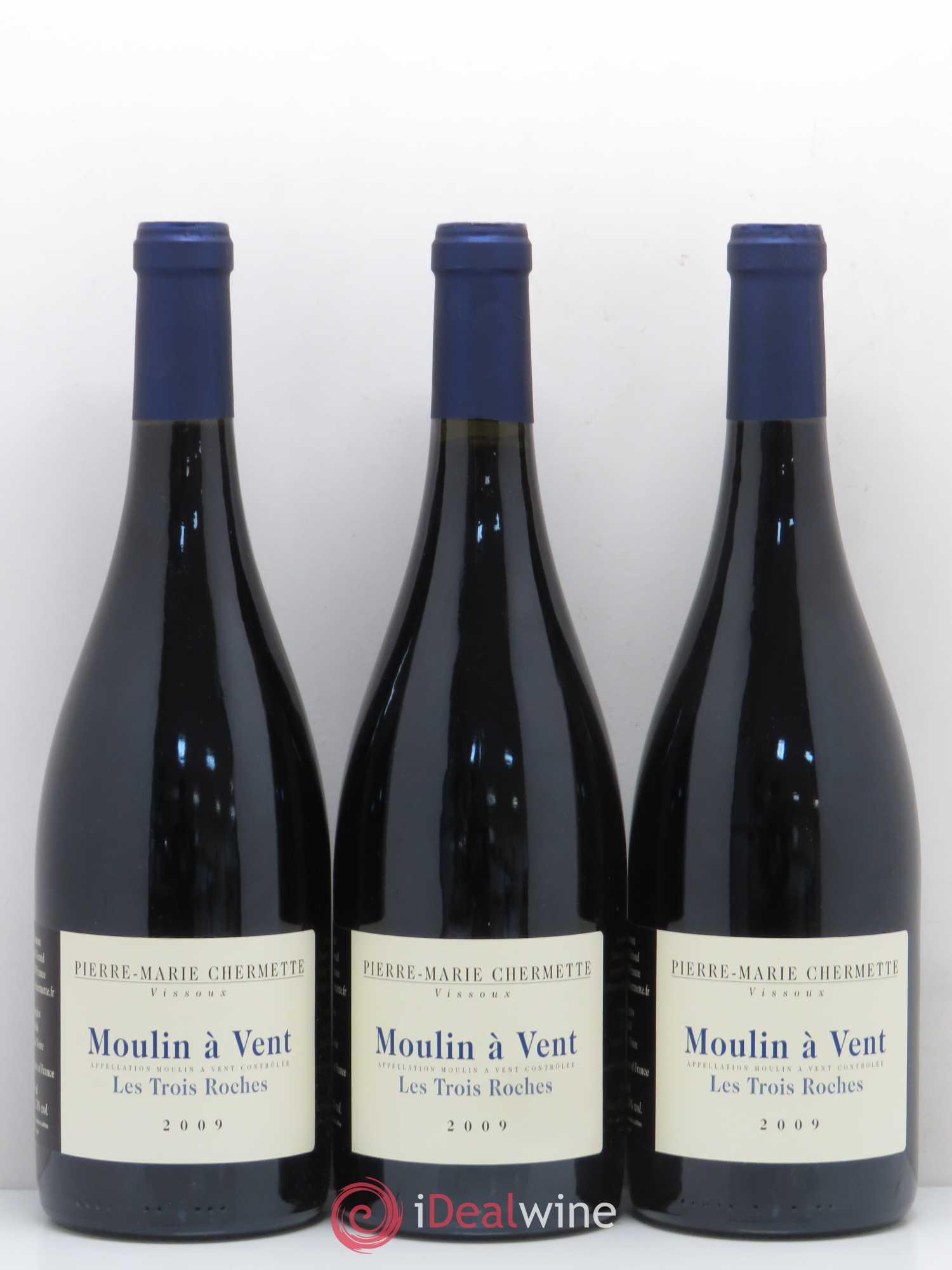 Moulin-à-Vent Les Trois Roches Domaine du Vissoux - P-M. Chermette 2009 - Lot de 6 bouteilles - 1