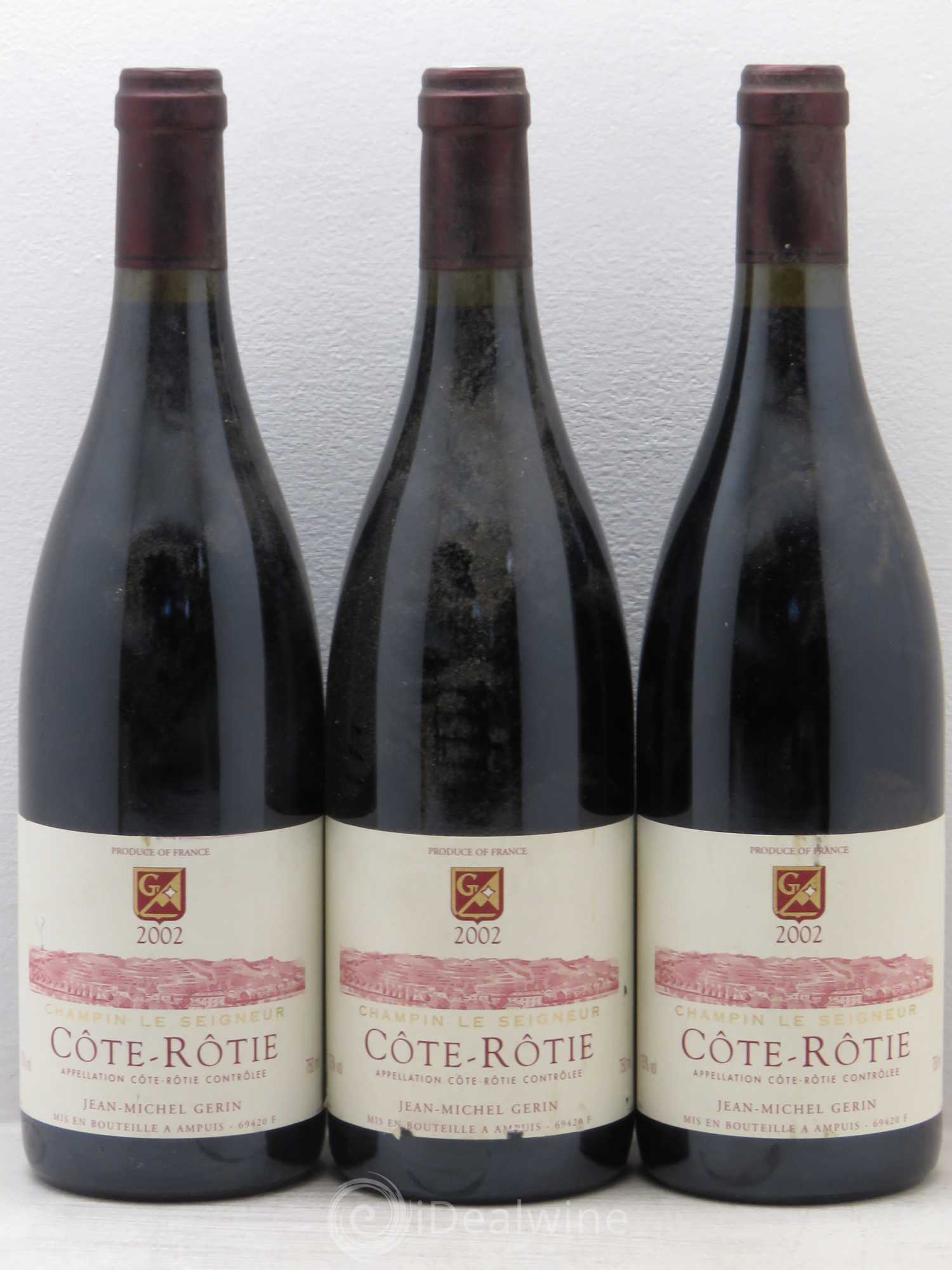 Côte-Rôtie Champin Le Seigneur Jean-Michel Gerin 2002 - Lot de 3 bouteilles - 0