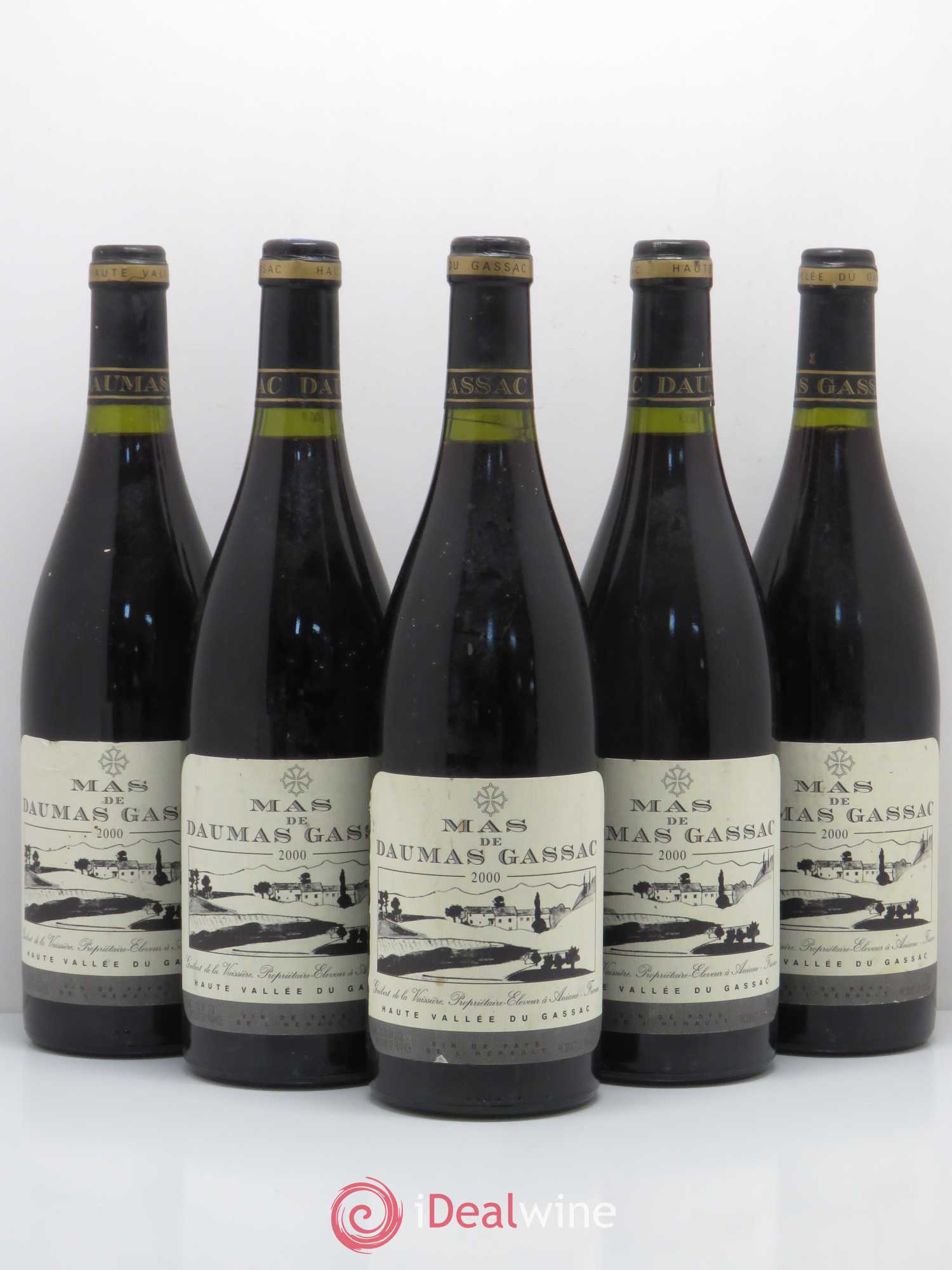 Saint-Guilhem-le-Désert - Cité d'Aniane Mas Daumas Gassac Famille Guibert de La Vaissière 2000 - Lot de 5 bouteilles - 0