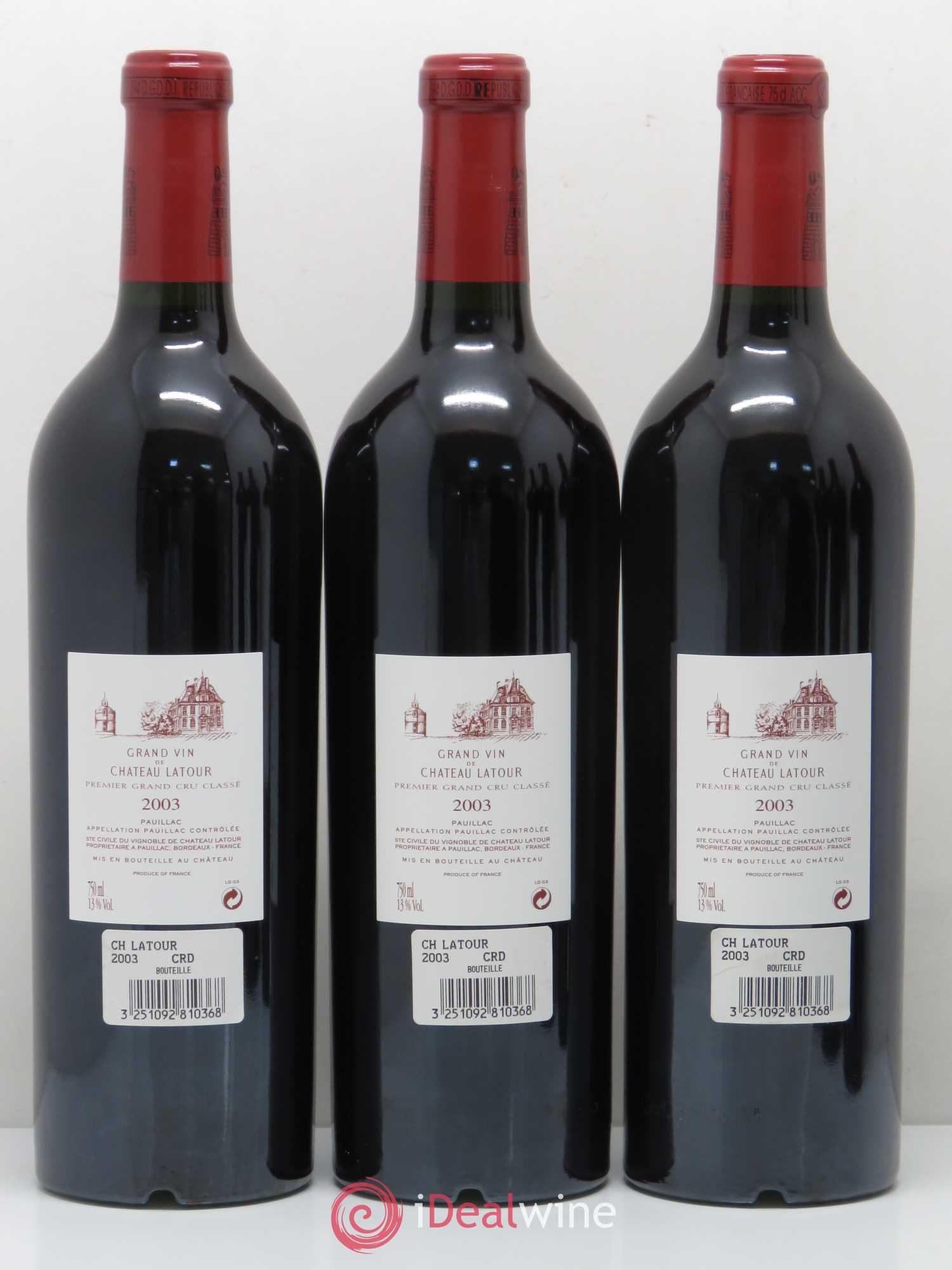 Château Latour 1er Grand Cru Classé 2003 - Lot de 6 bouteilles - 2