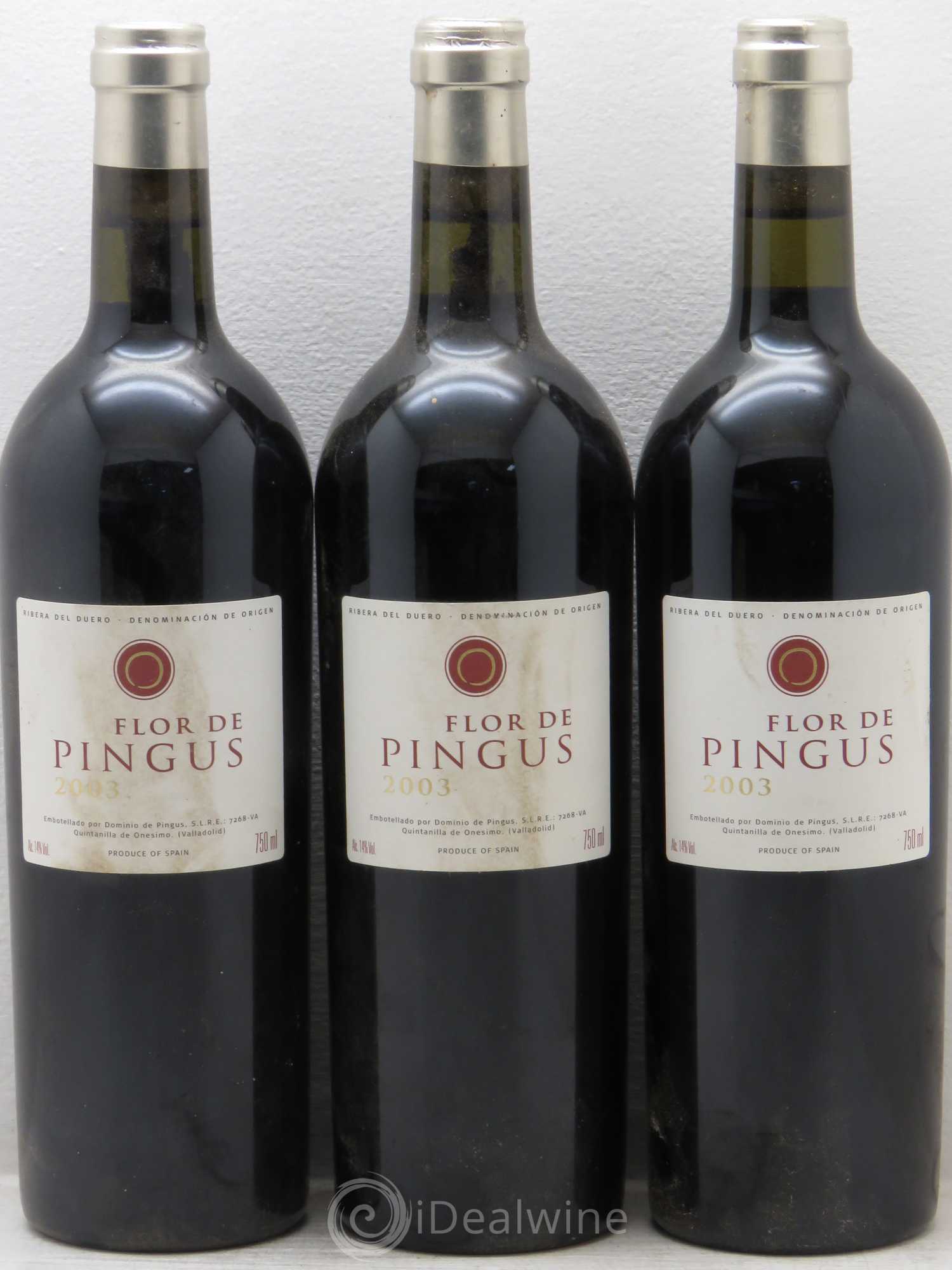 Ribera Del Duero Flor de Pingus Dominio de Pingus - Peter Sisseck 2003 - Lot de 3 bouteilles - 0
