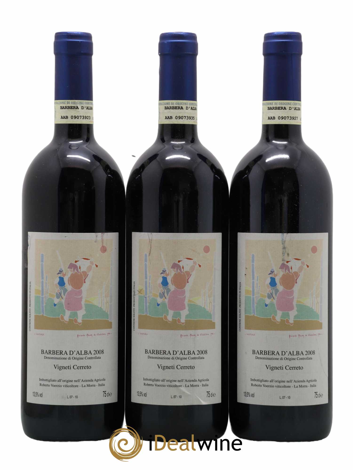 Barbera d'Alba DOC Cerreto Roberto Voerzio 2008 - Lot de 3 bouteilles - 0