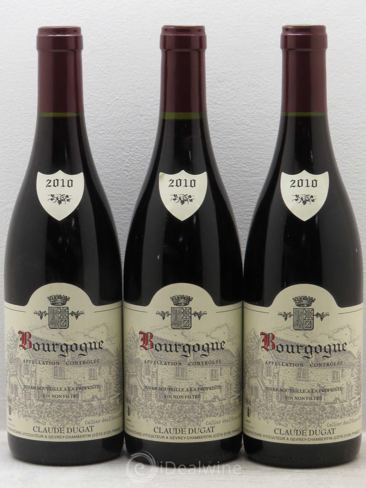 Bourgogne Claude Dugat 2010 - Lot de 3 bouteilles - 0