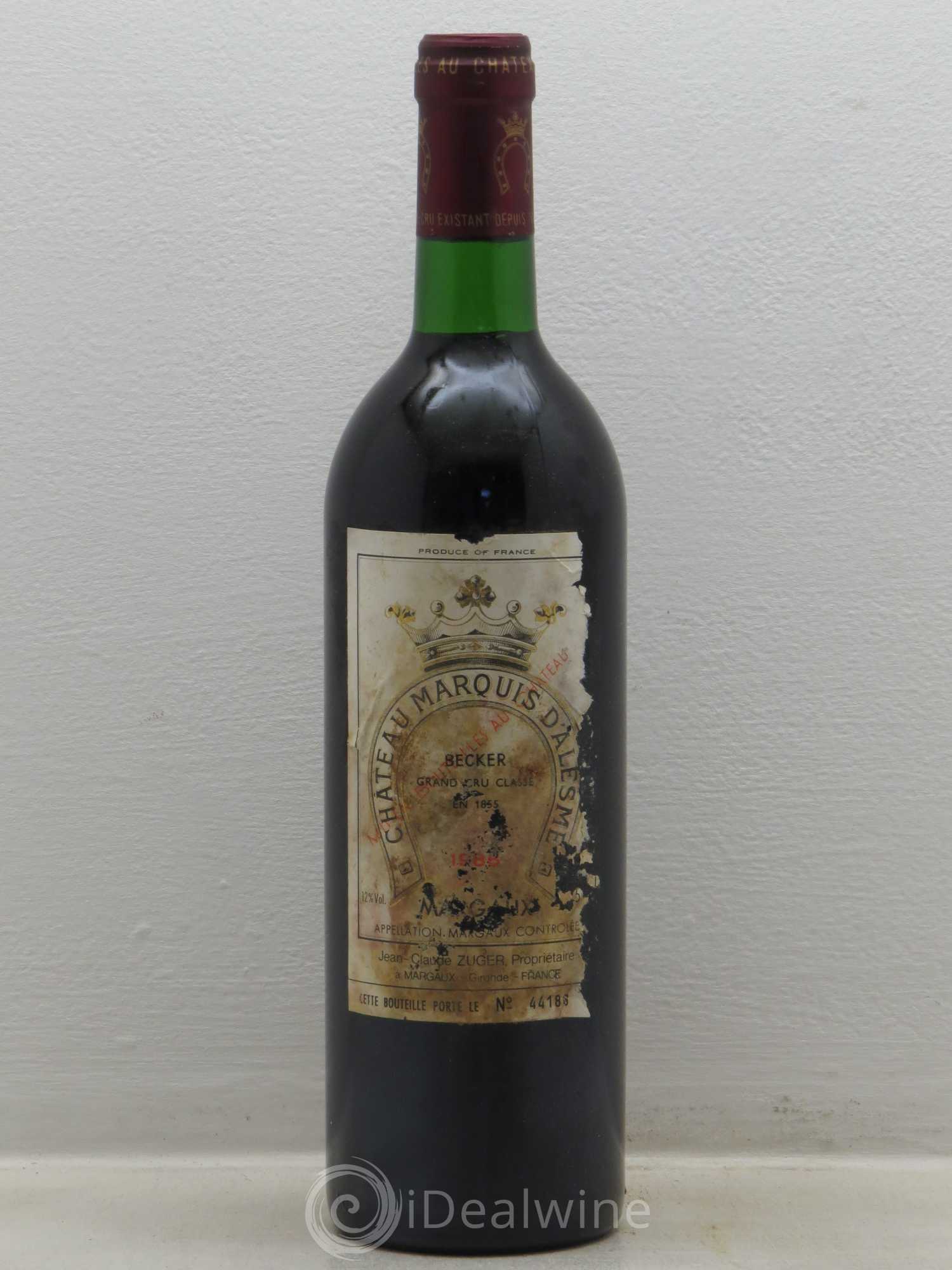 Château Marquis d'Alesme (sans prix de réserve) 1986 - Lot de 1 bouteille - 0