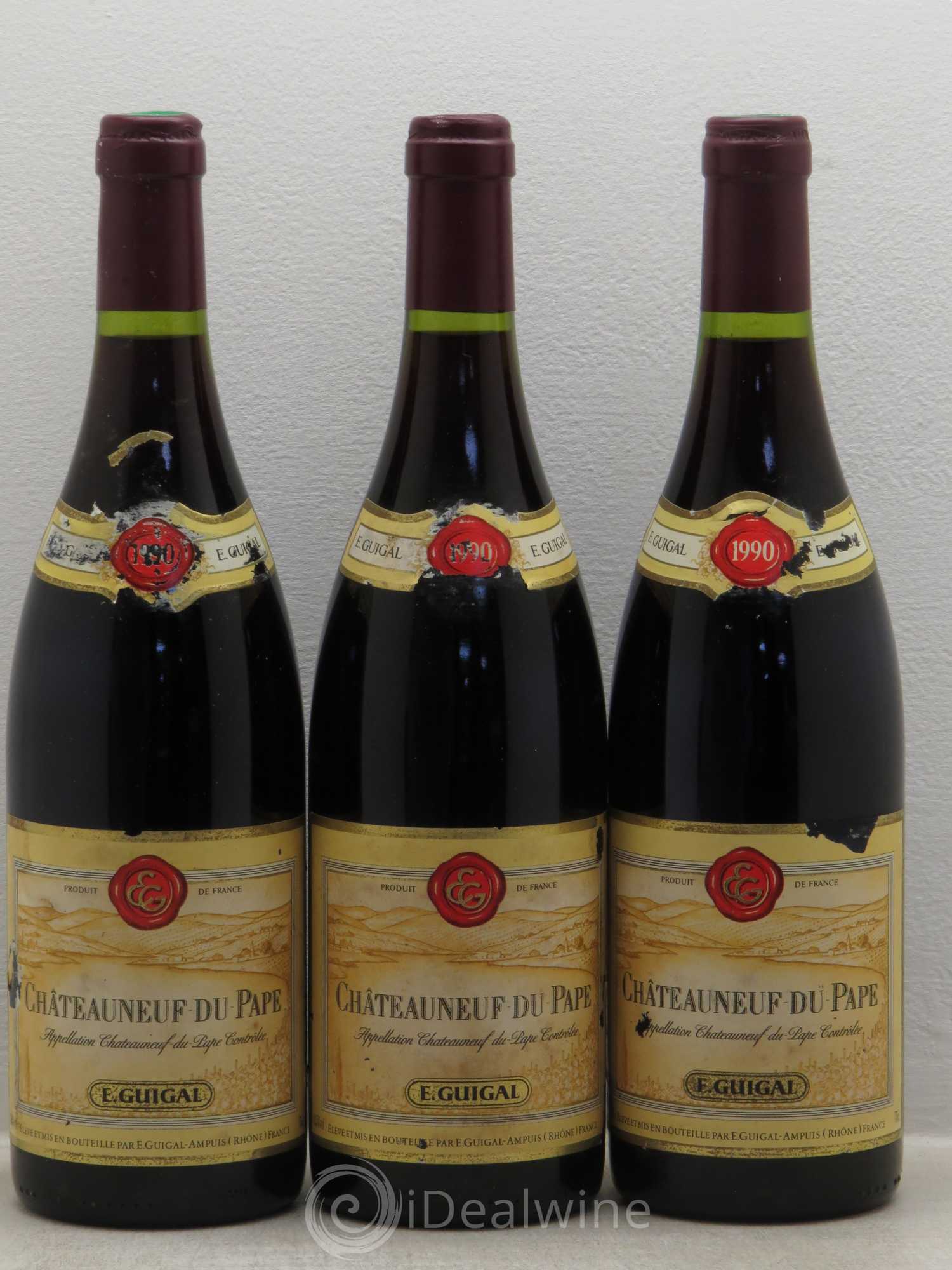 Châteauneuf-du-Pape Guigal 1990 - Lot de 3 bouteilles - 0