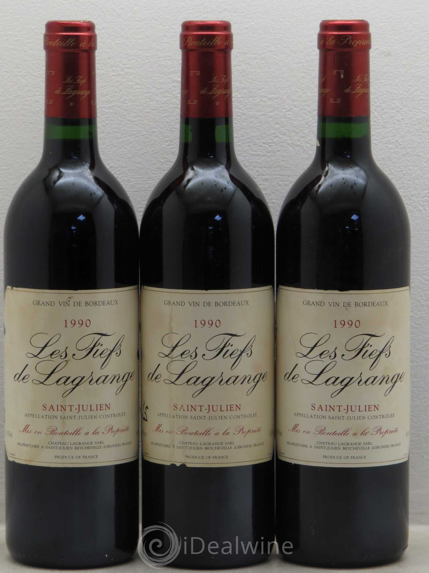 Les Fiefs de Lagrange Second Vin 1990 - Lot de 3 bouteilles - 0