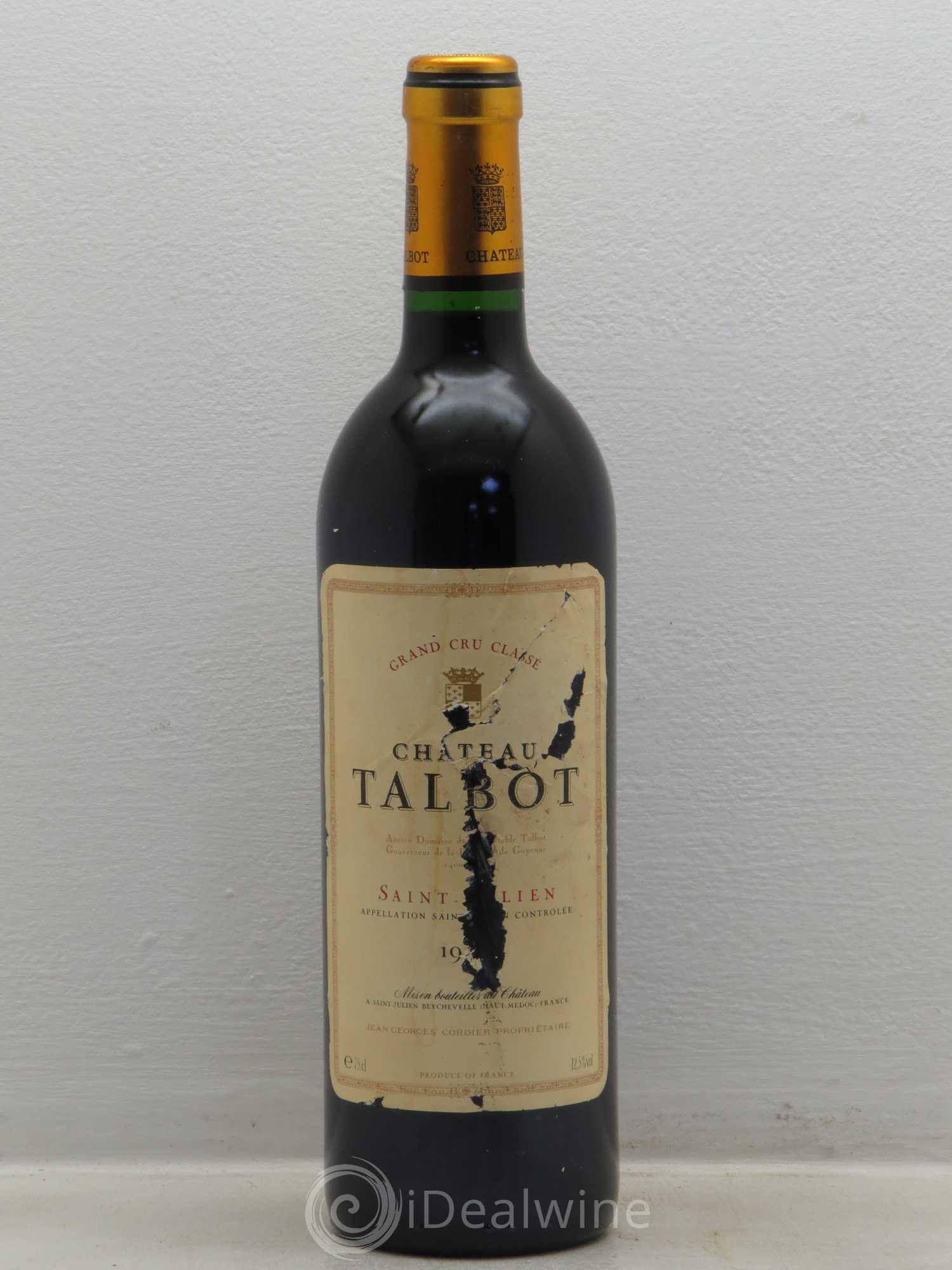 Château Talbot 4ème Grand Cru Classé 1990 - Lot de 1 bouteille - 0