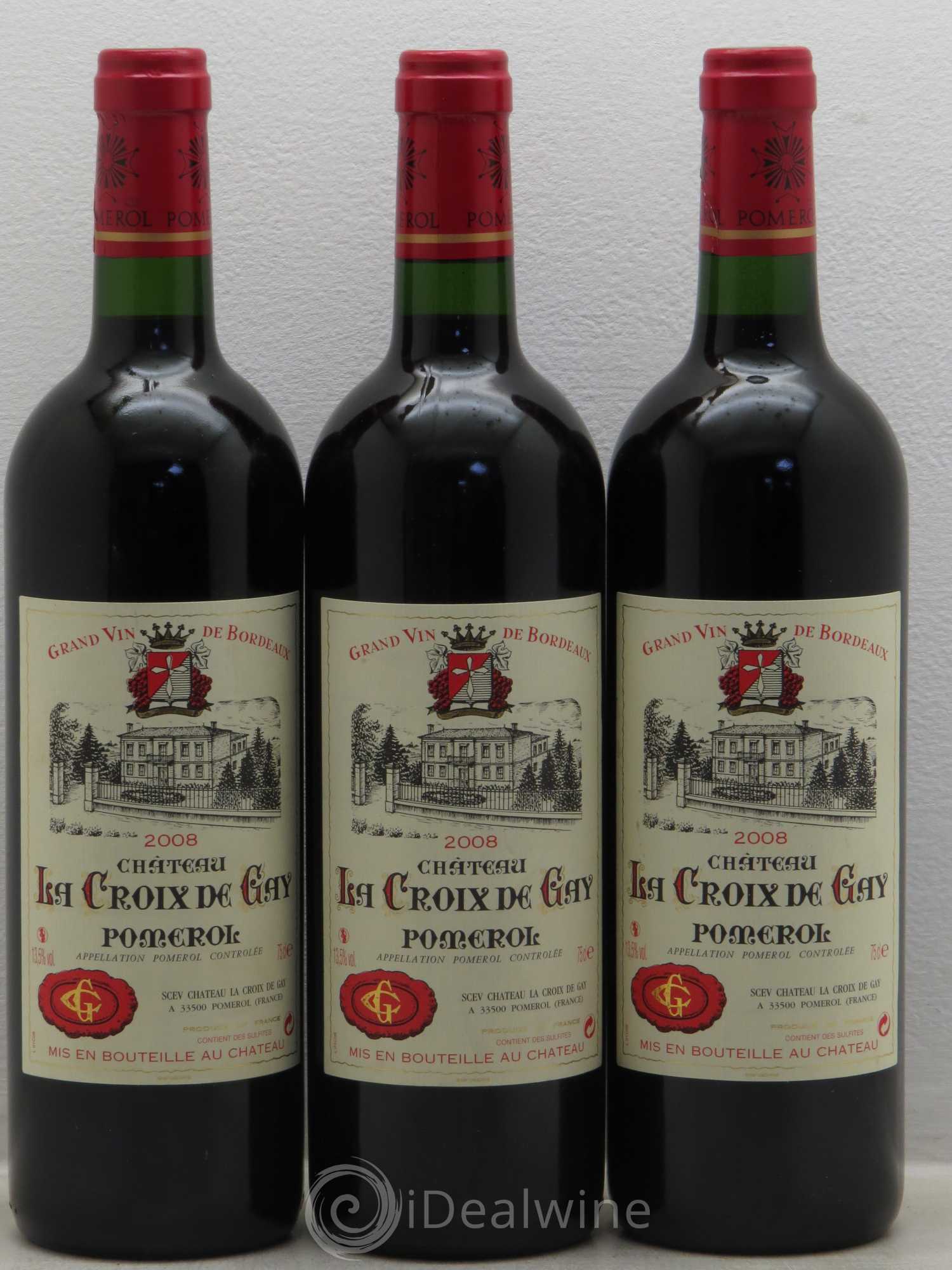 Château la Croix de Gay 2008 - Lot de 3 bouteilles - 0