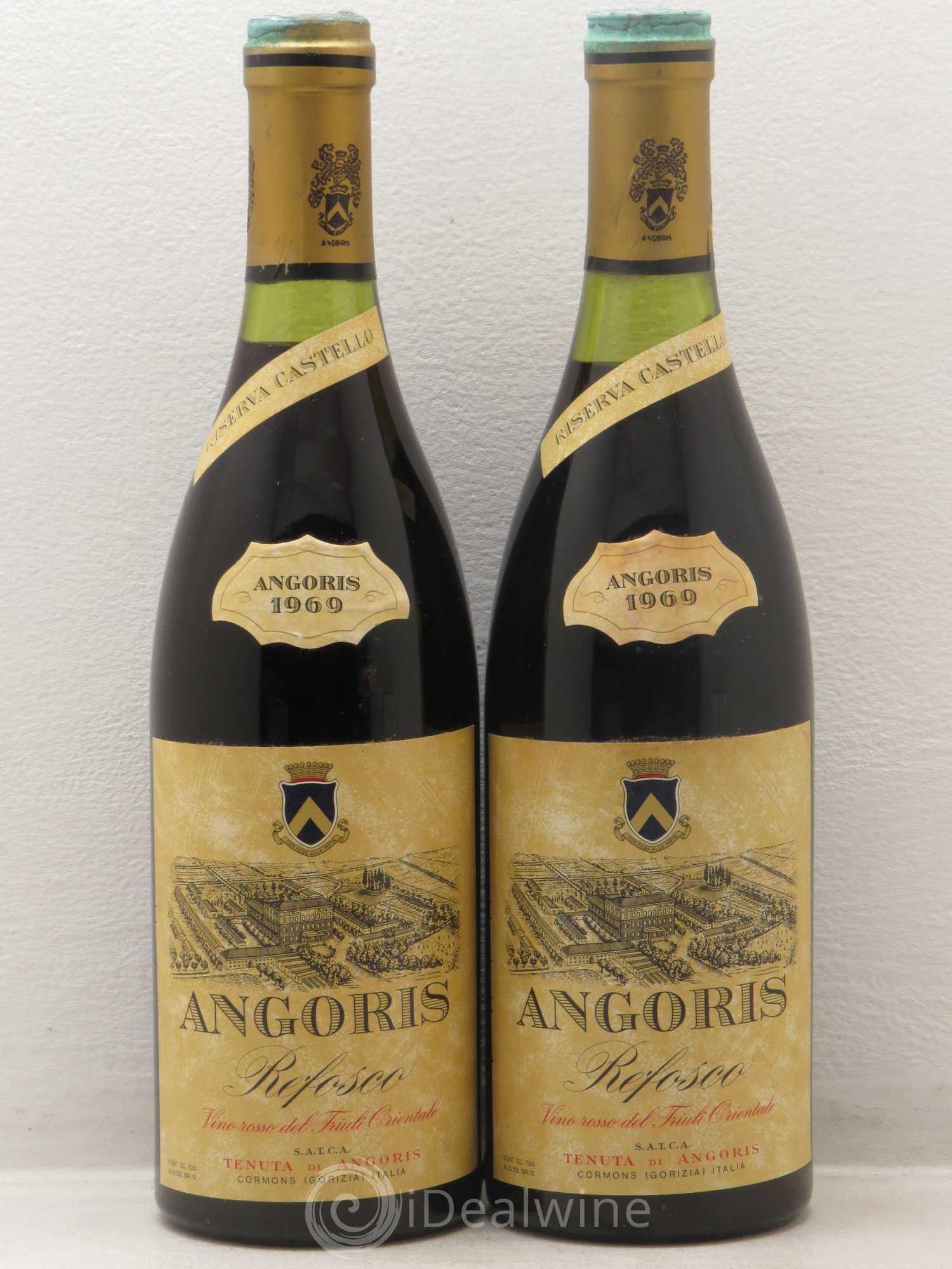 Italie Angoris Refosco Vino rosso del Friuli Orientale Riserva Castello 1969 - Lot de 2 bouteilles - 0