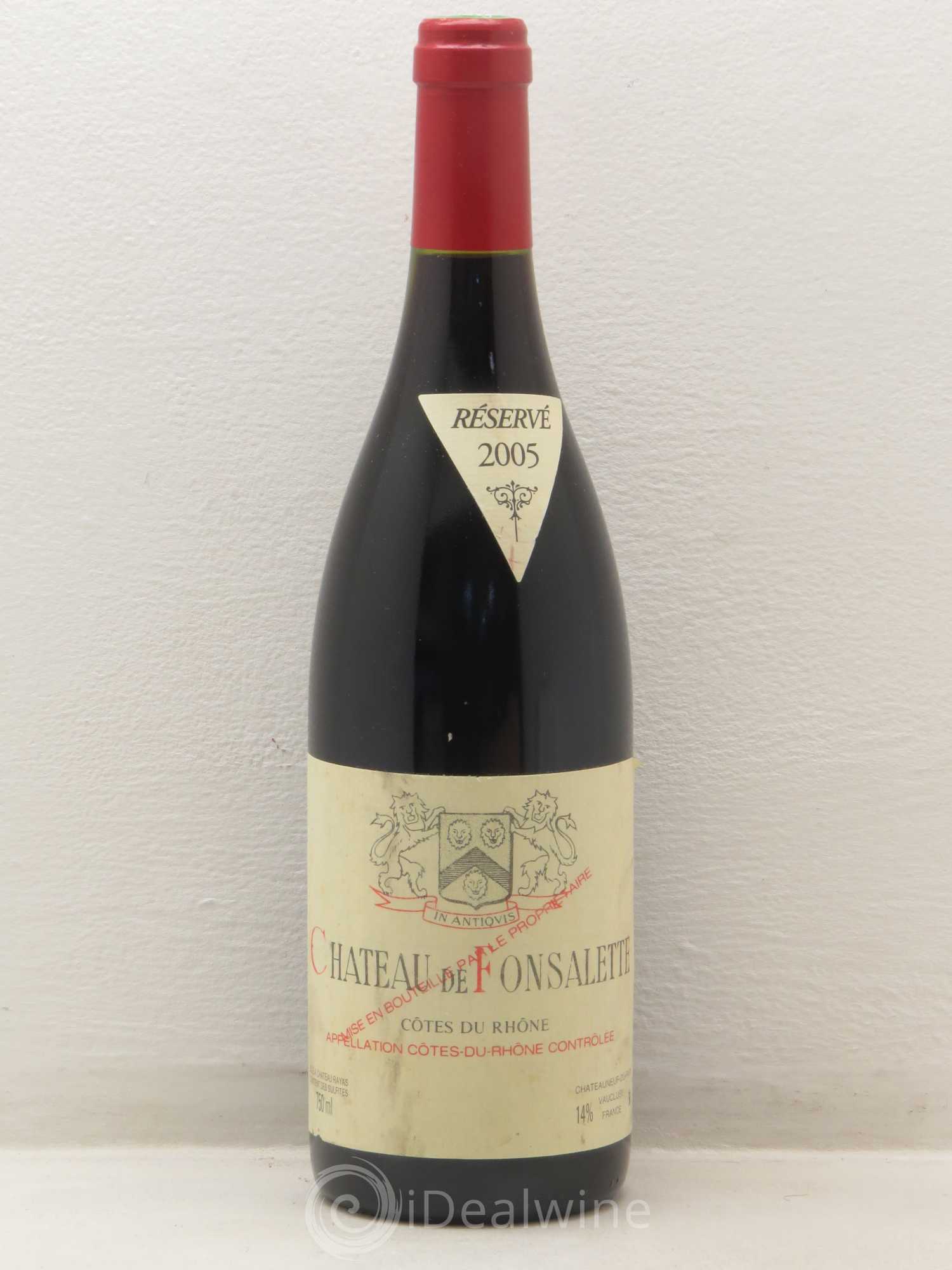Côtes-du-Rhône Château de Fonsalette Emmanuel Reynaud 2005 - Lot de 1 bouteille - 0