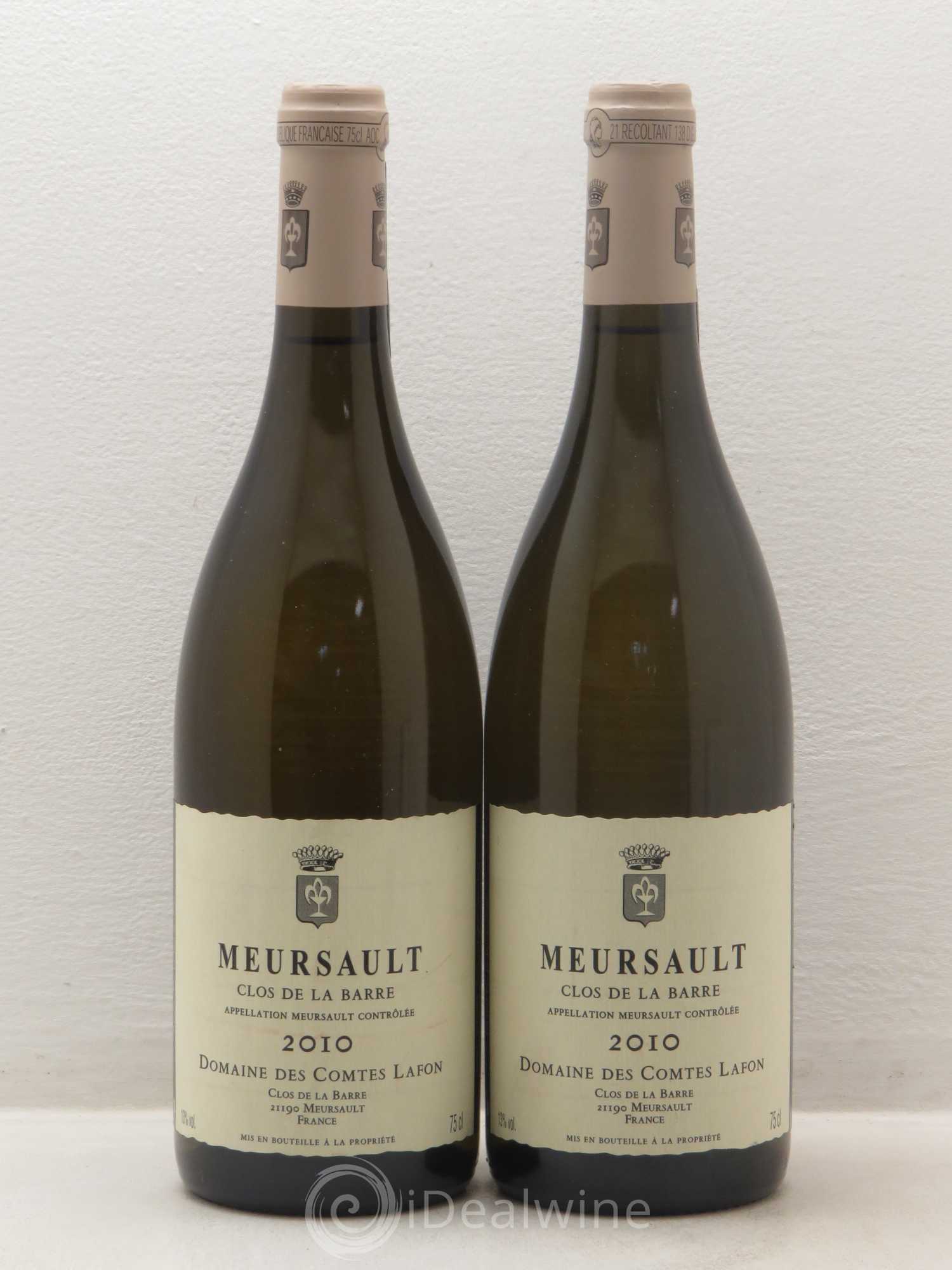 Meursault Clos de la Barre Comtes Lafon (Domaine des) 2010 - Lot de 2 bouteilles - 0