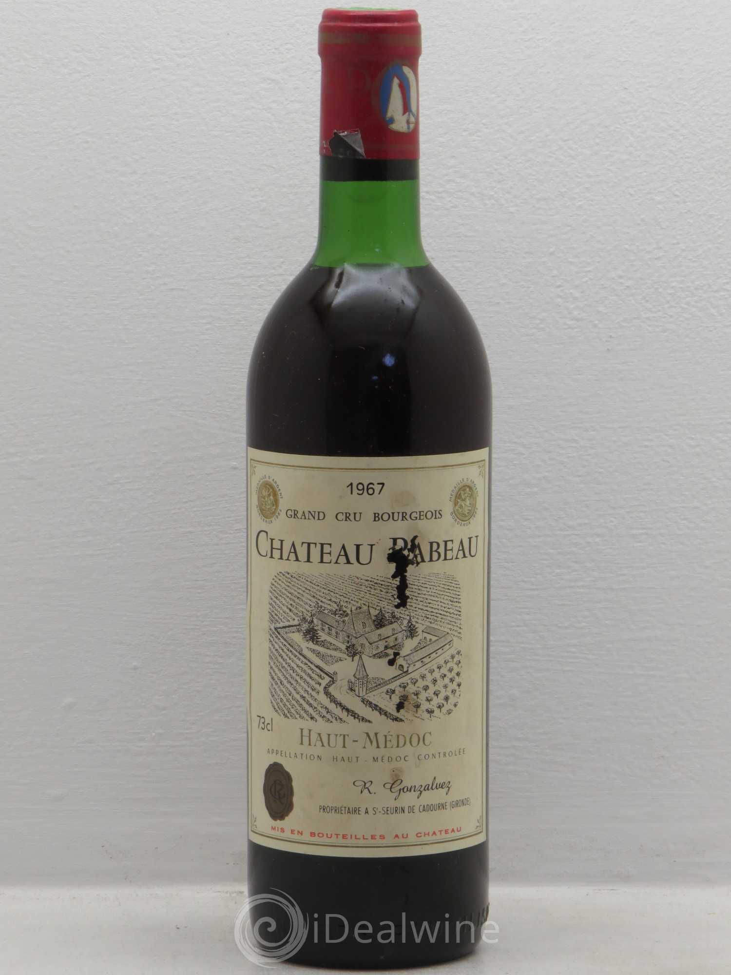 Haut Médoc château Pabeau (sans prix de réserve) 1967 - Posten von 1 Flasche - 0