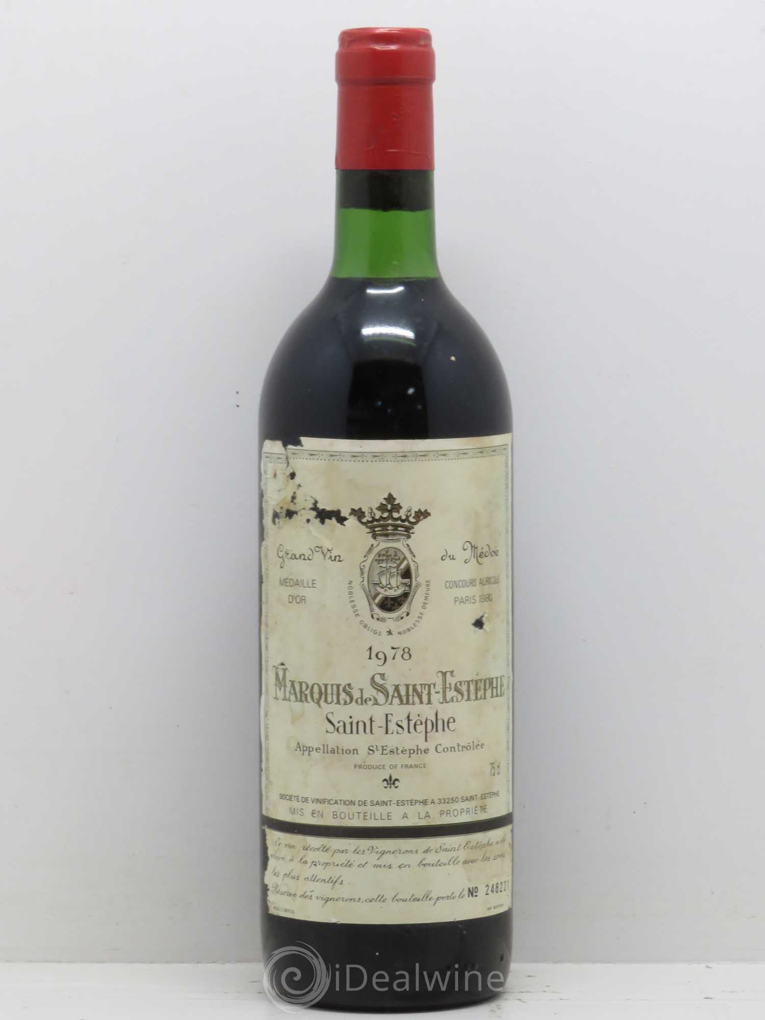 Marquis de Saint Estèphe (sans prix de réserve) 1978 - Lot de 1 bouteille - 0