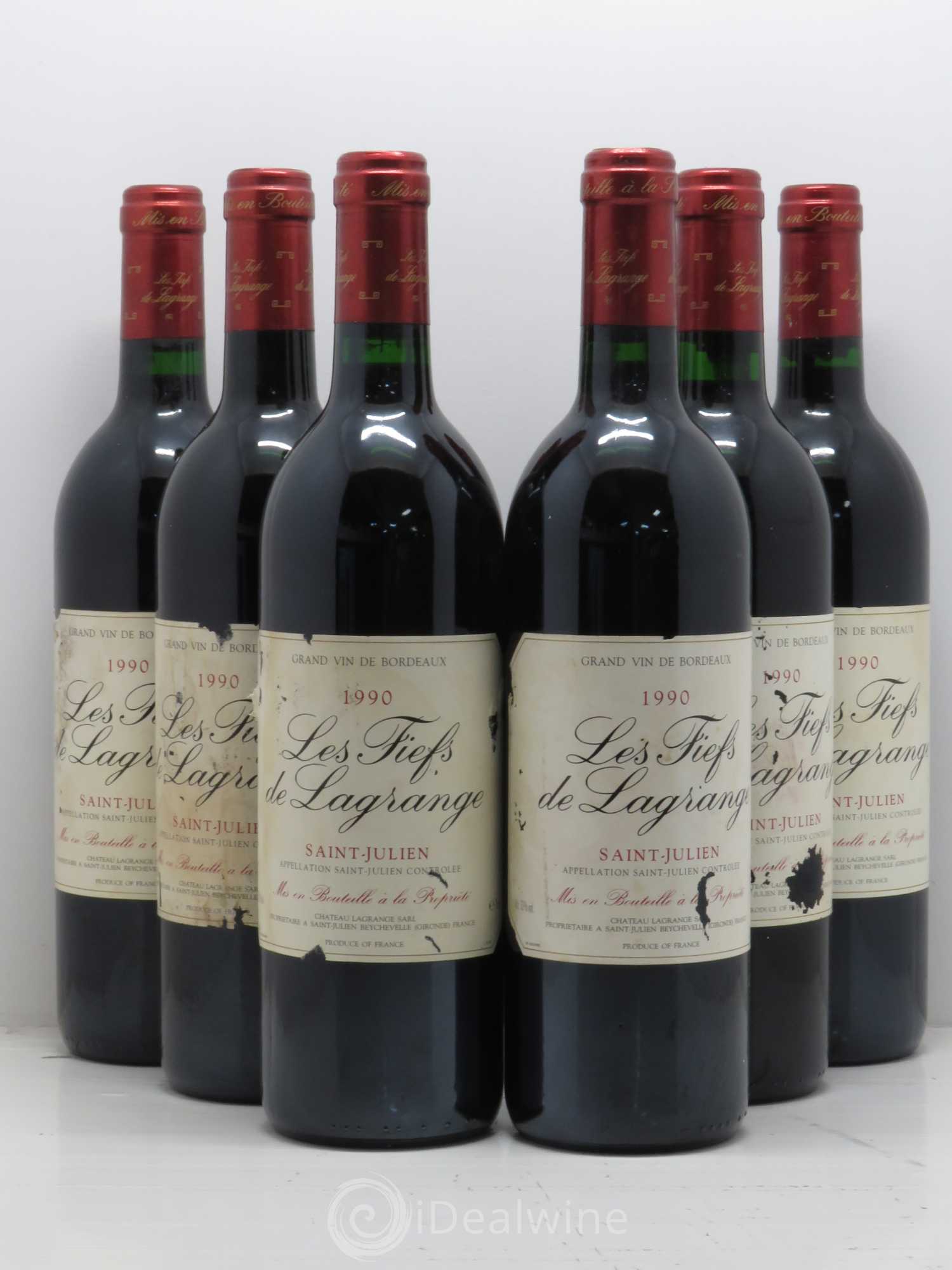 Les Fiefs de Lagrange Second Vin 1990 - Lot de 6 bouteilles - 0