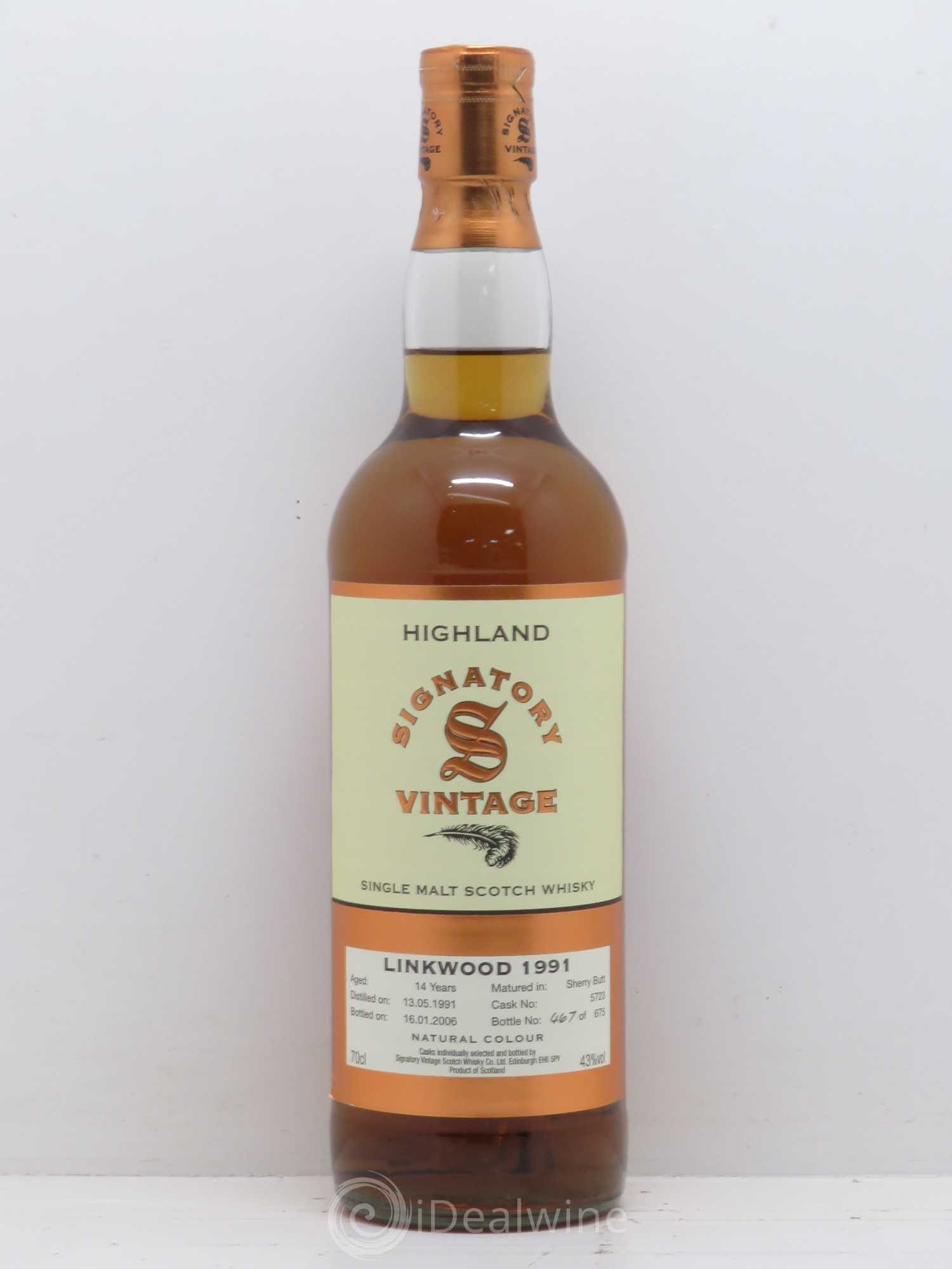 Whisky Linkwood signatory Vintage 1991 - Posten von 1 Flasche - 0