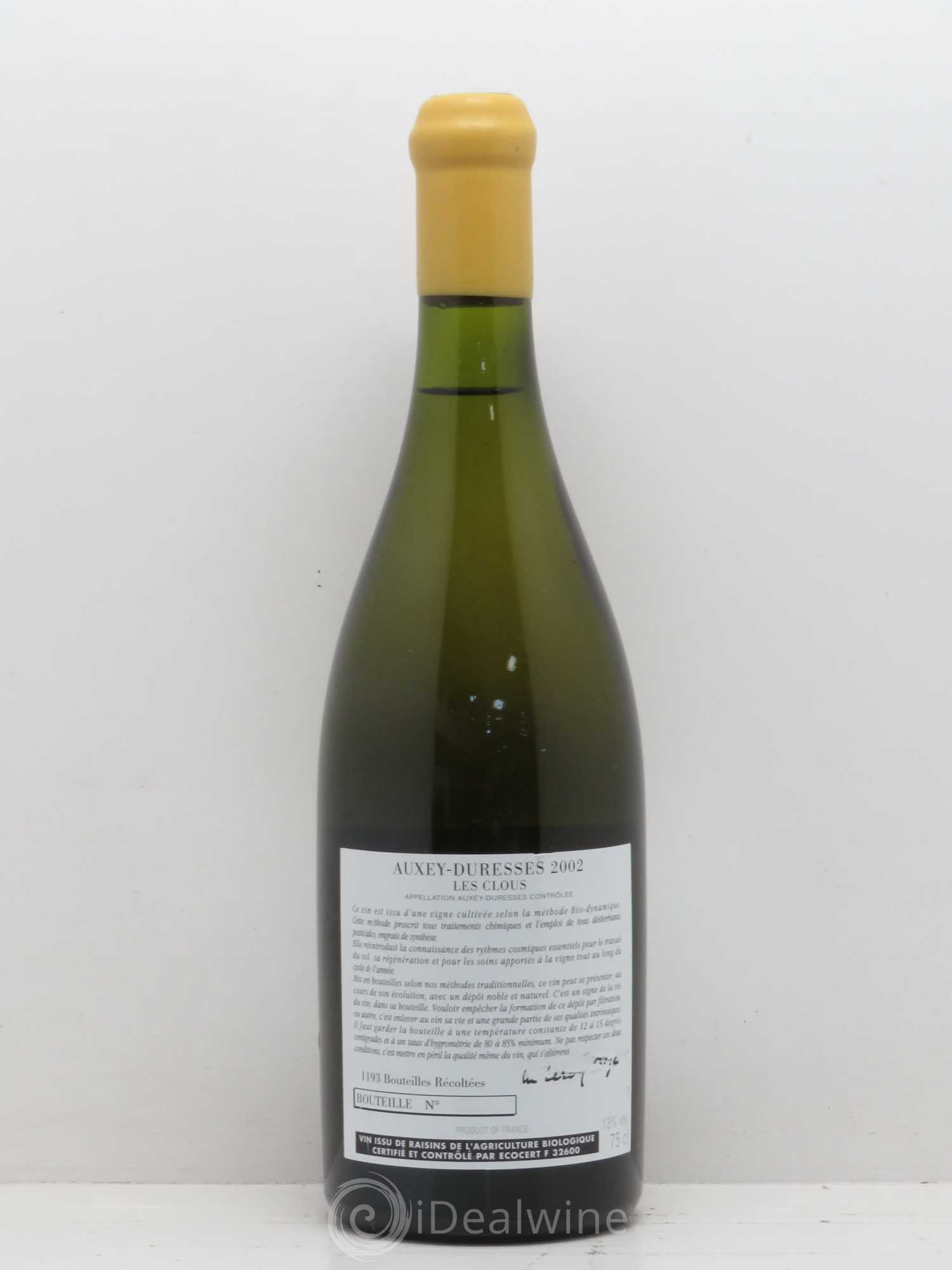 Auxey-Duresses Les Clous d'Auvenay (Domaine) 2002 - Lot de 1 bouteille - 1