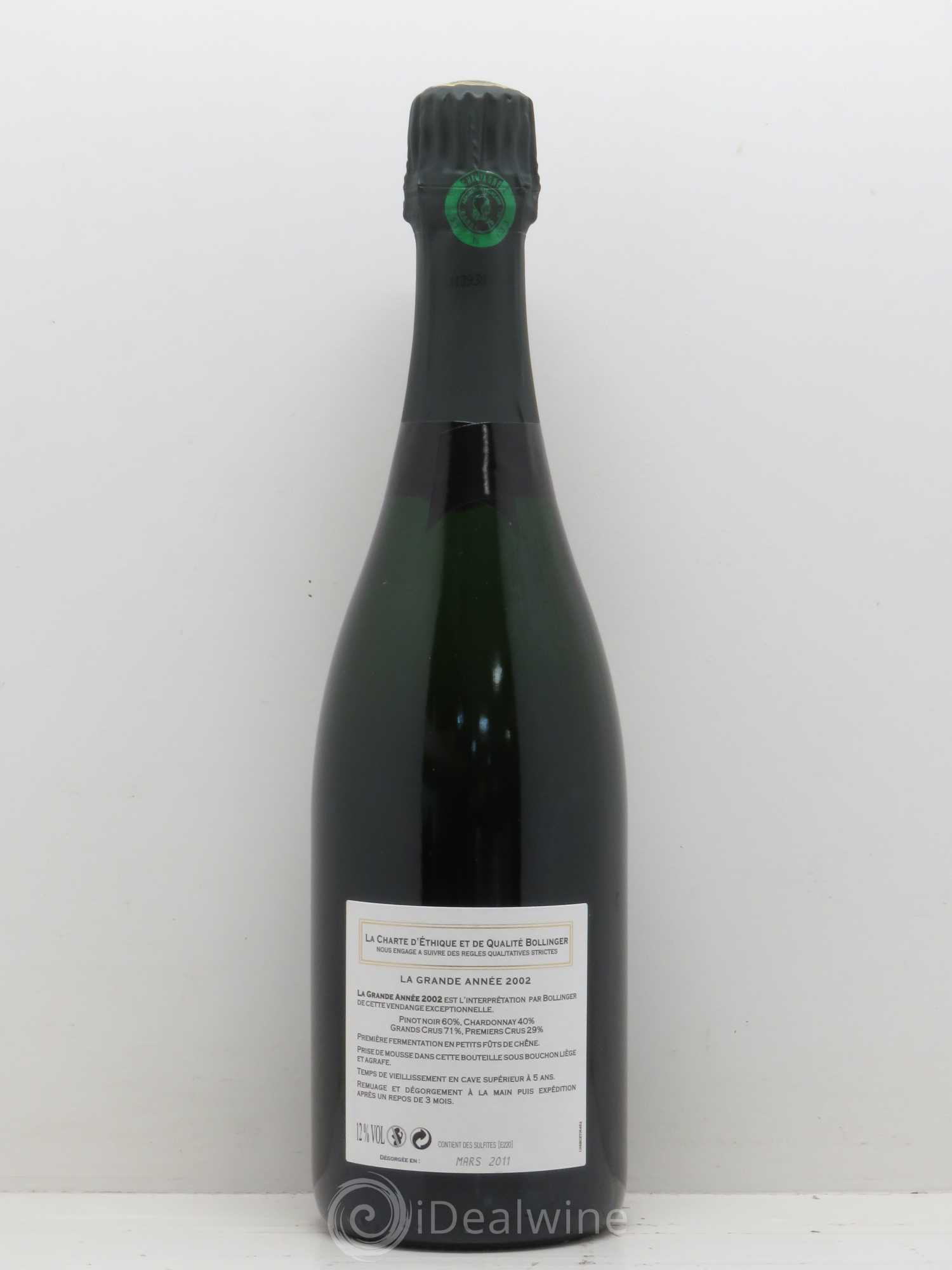 La Grande Année Brut Bollinger 2002 - Lot de 1 bouteille - 1