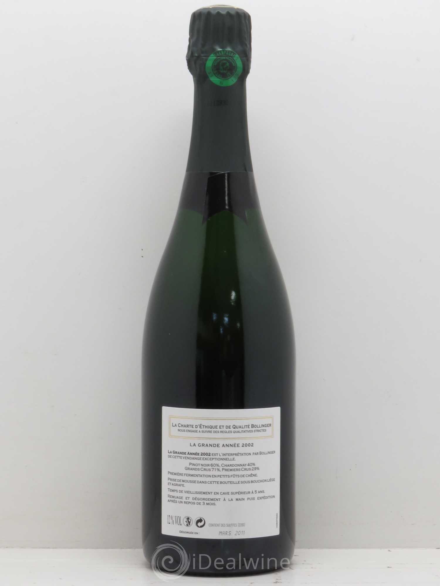 La Grande Année Brut Bollinger 2002 - Lot de 1 bouteille - 1
