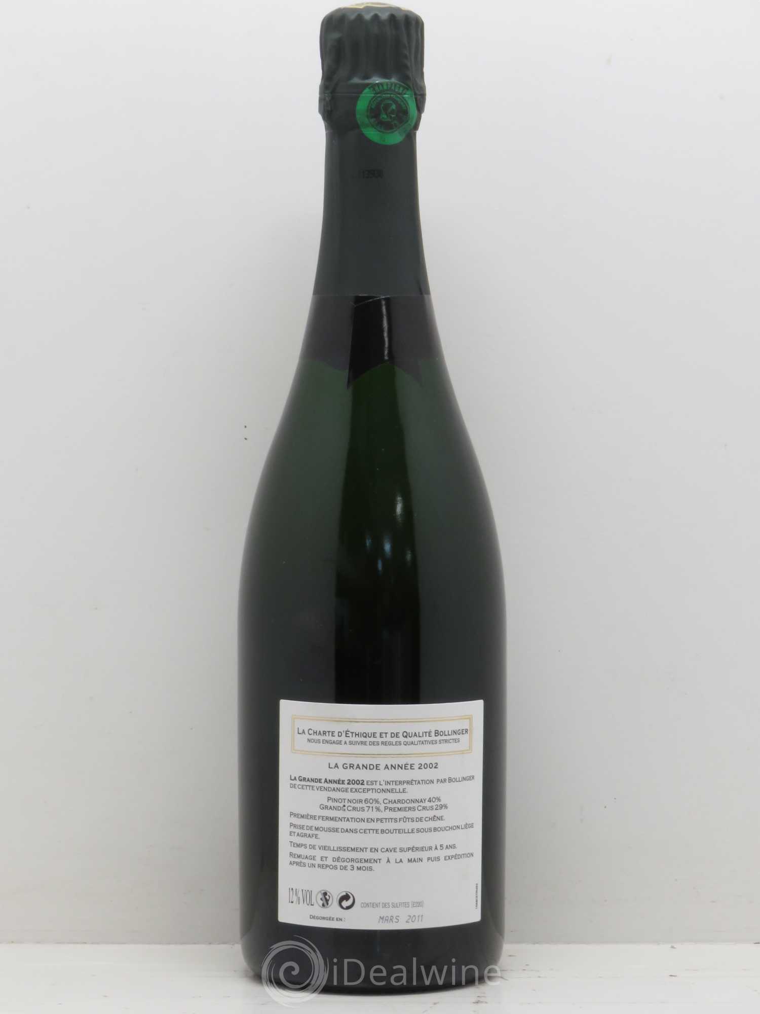 La Grande Année Brut Bollinger 2002 - Lot de 1 bouteille - 1