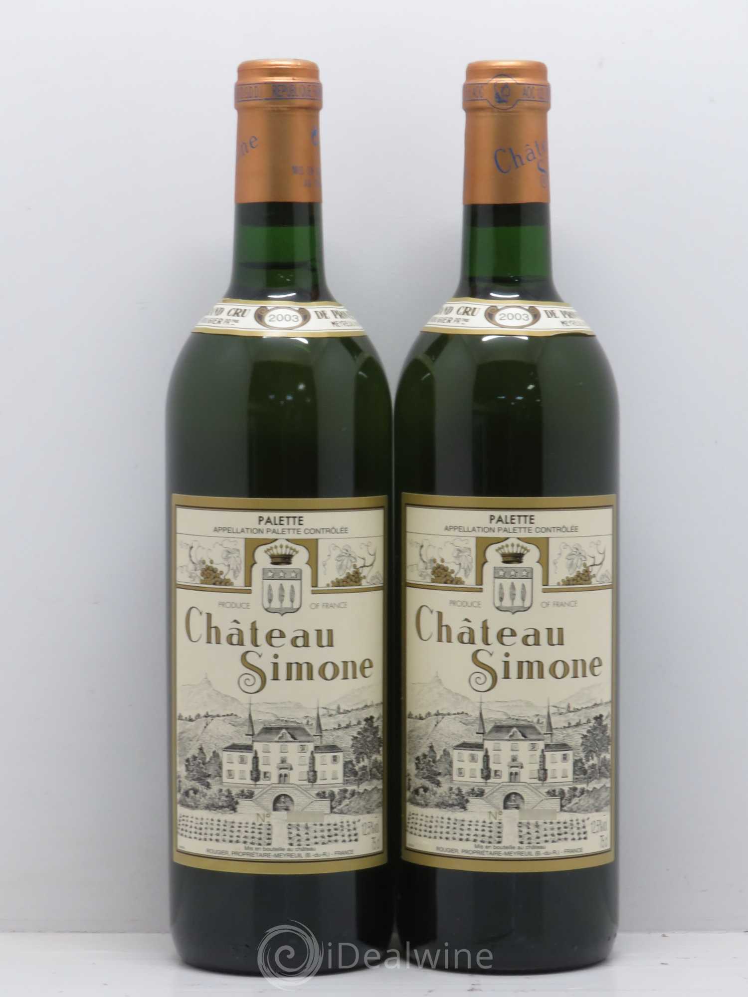 Palette Château Simone Famille Rougier 2003 - Posten von 2 Flaschen - 0