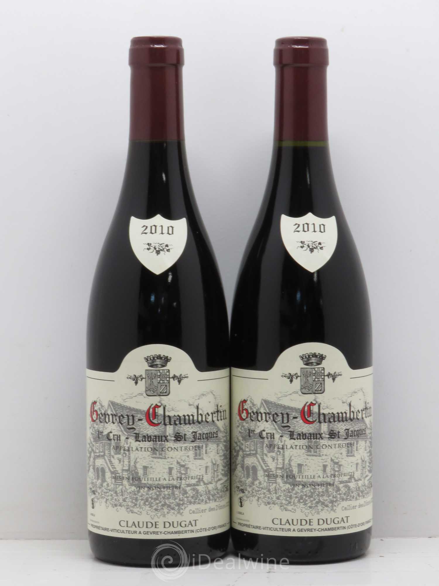 Gevrey-Chambertin 1er Cru Lavaux Saint-Jacques Claude Dugat 2010 - Lot de 2 bouteilles - 0