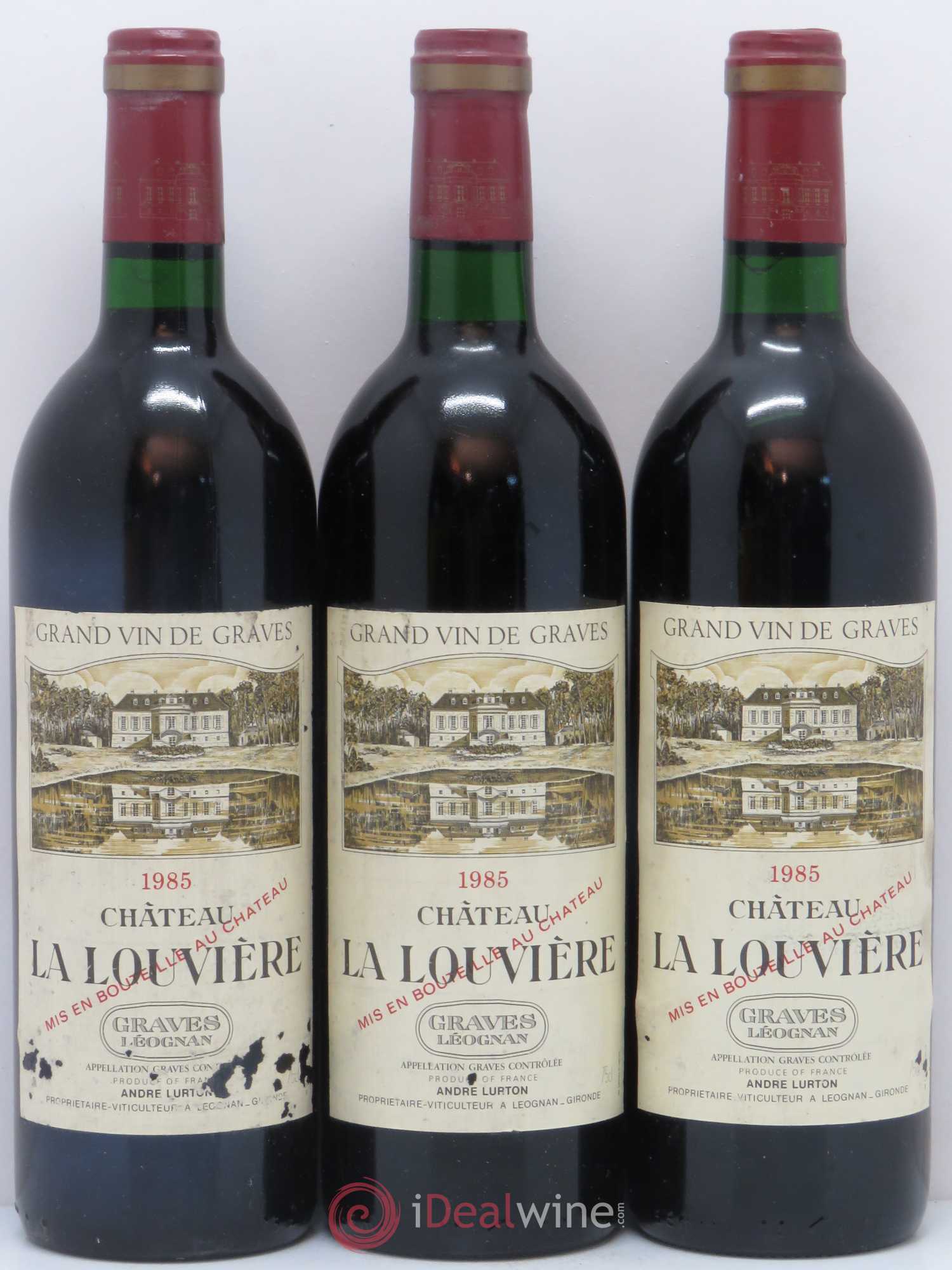 Château la Louvière 1985 - Lot de 3 bouteilles - 0