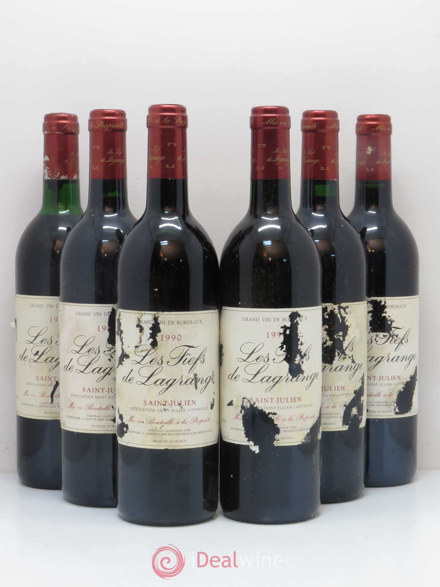 Les Fiefs de Lagrange Second Vin 1990 - Lot de 6 bouteilles - 0