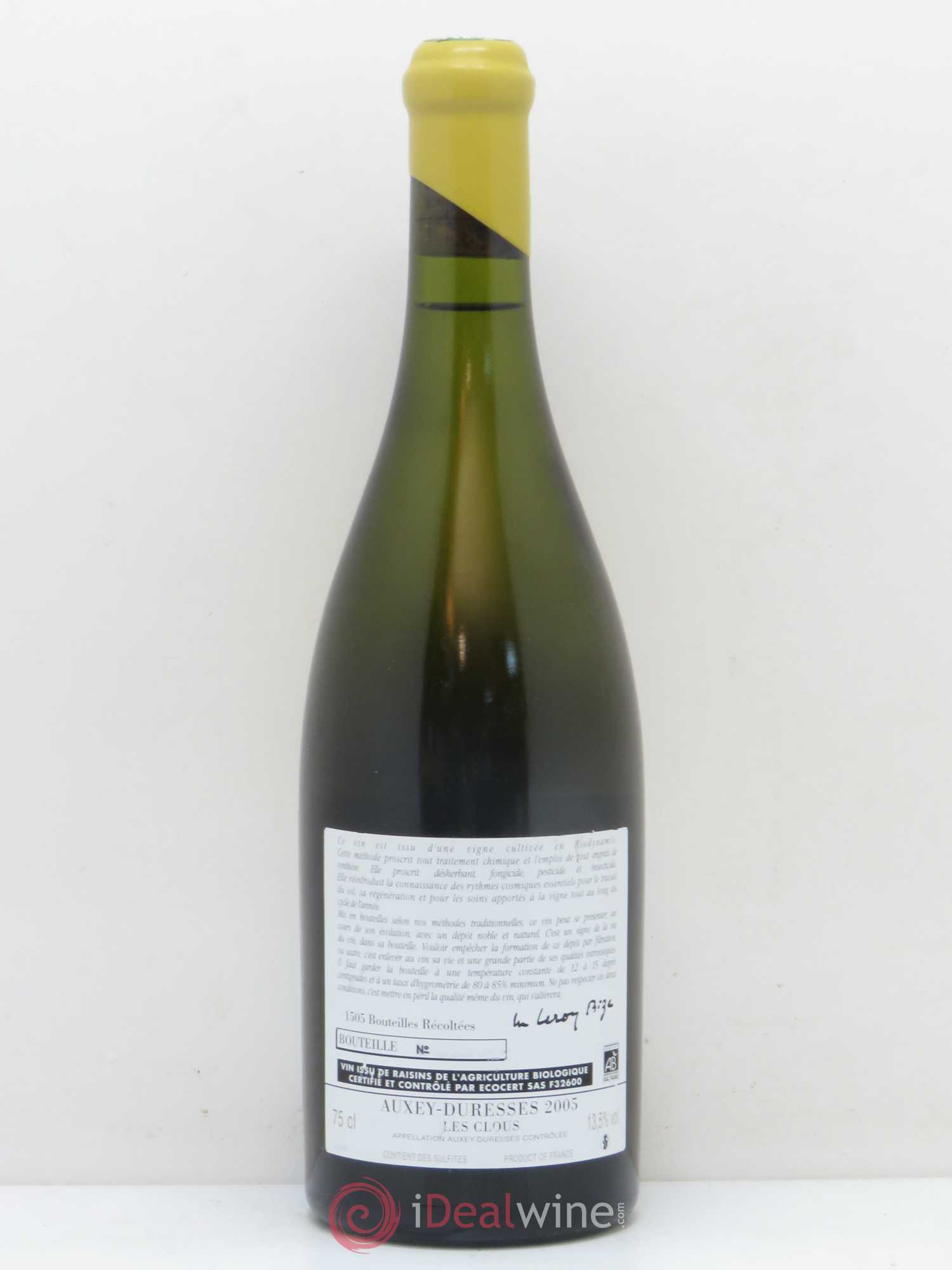 Auxey-Duresses Les Clous d'Auvenay (Domaine) 2005 - Lot de 1 bouteille - 1