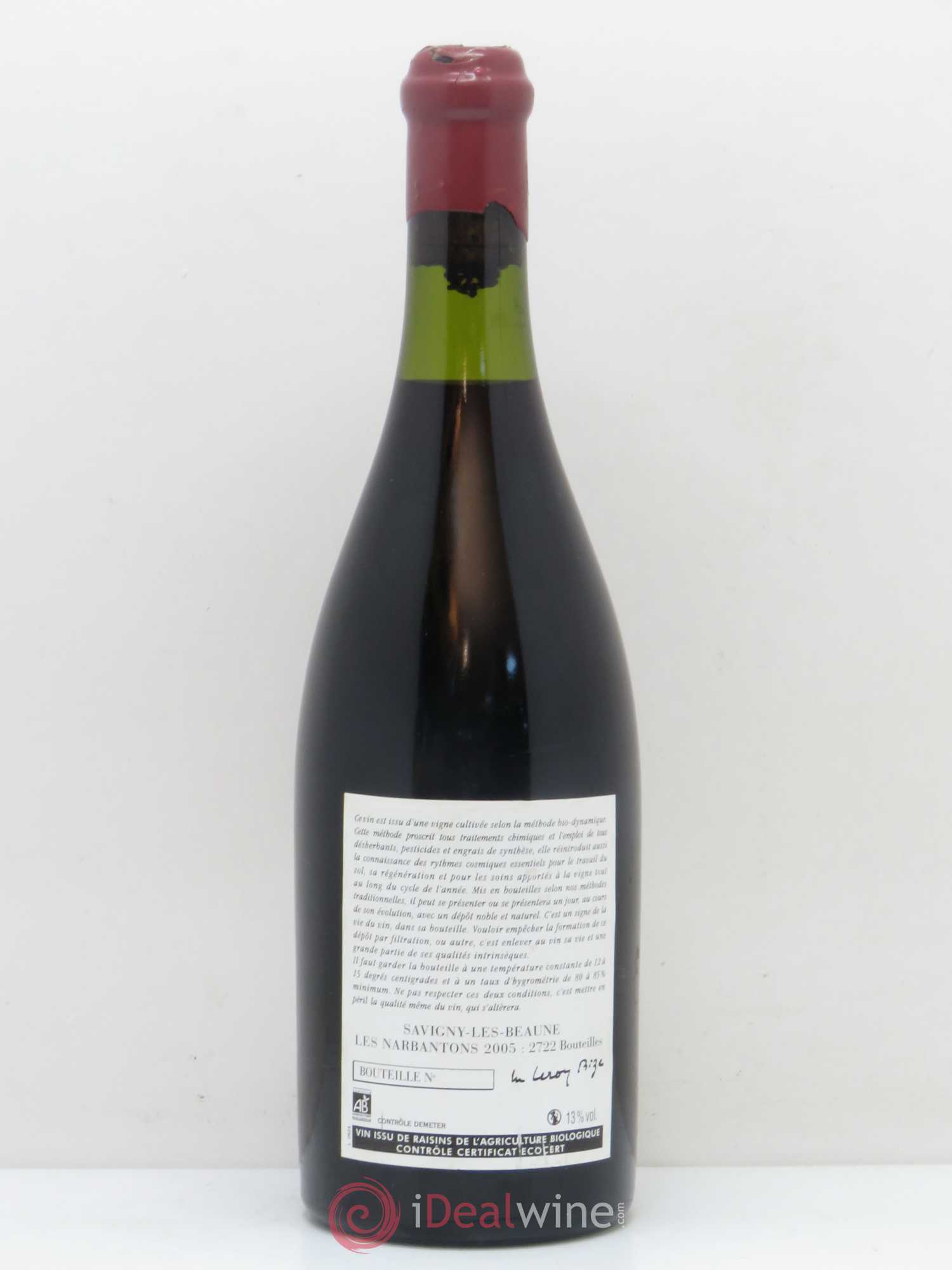 Savigny-lès-Beaune 1er Cru Les Narbantons Leroy (Domaine) 2005 - Lot de 1 bouteille - 1