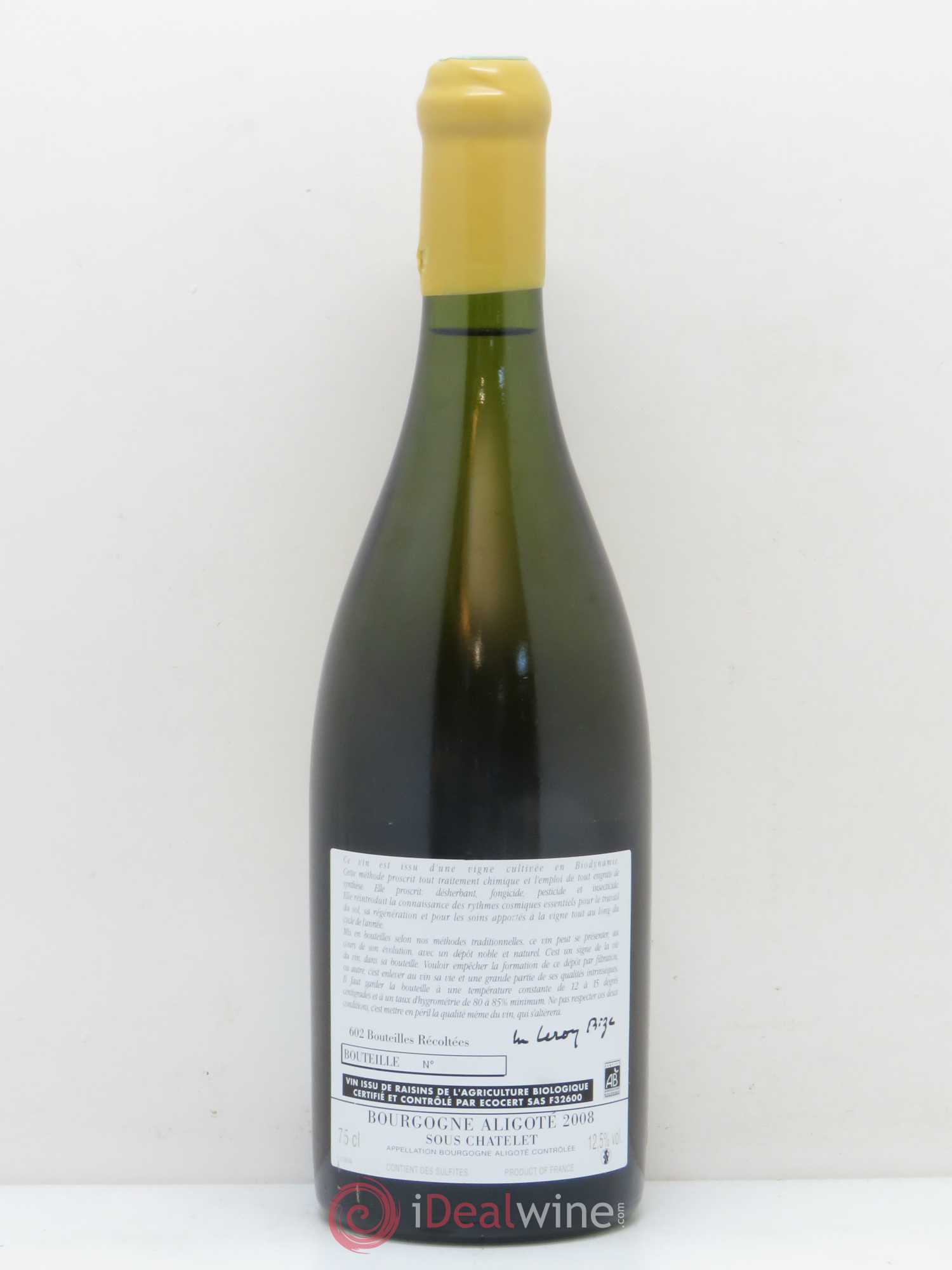 Bourgogne Aligoté Sous Chatelet d'Auvenay (Domaine) 2008 - Lot de 1 bouteille - 1