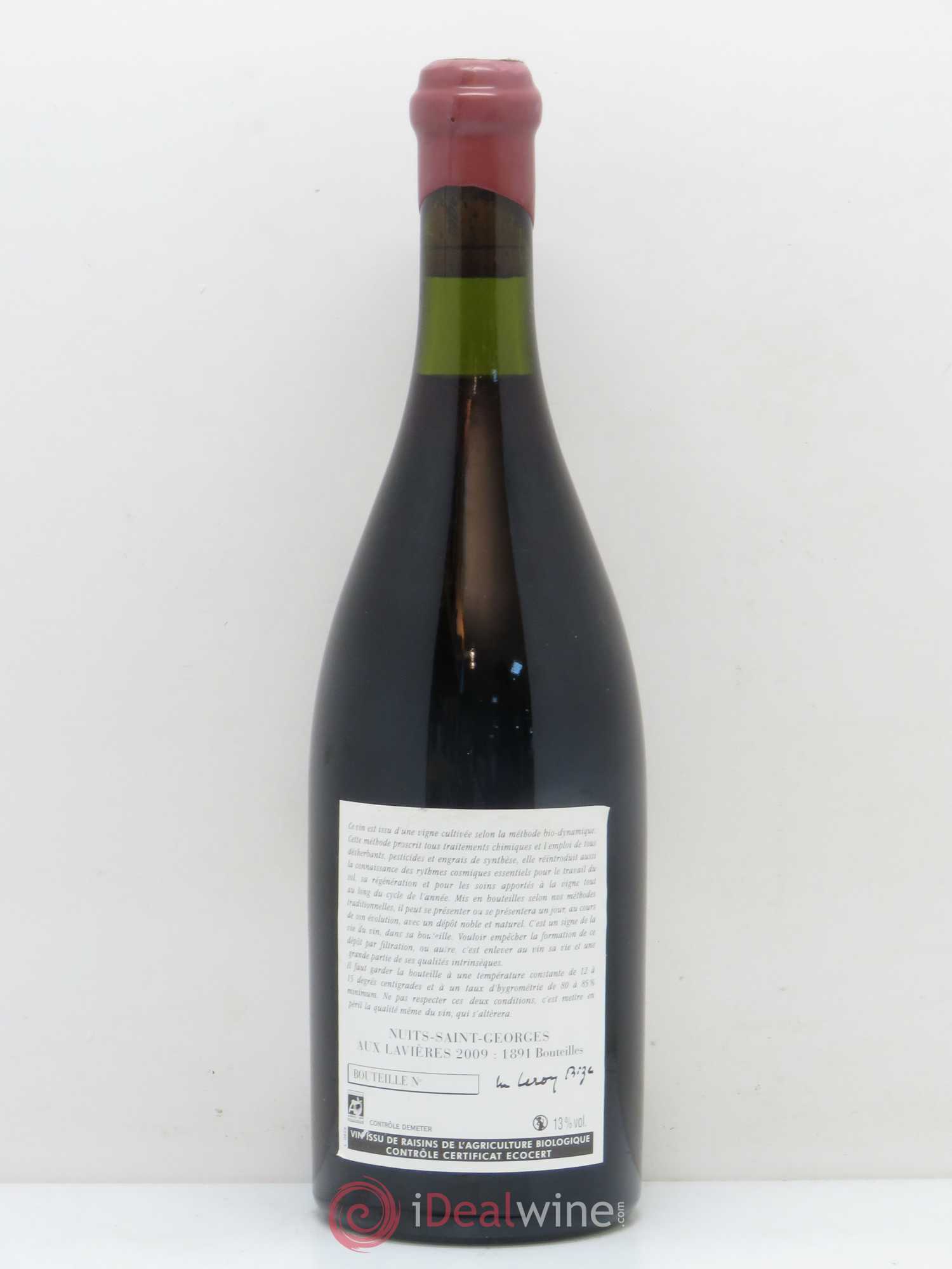 Nuits-Saint-Georges Aux Lavières Leroy (Domaine) 2009 - Lot de 1 bouteille - 1
