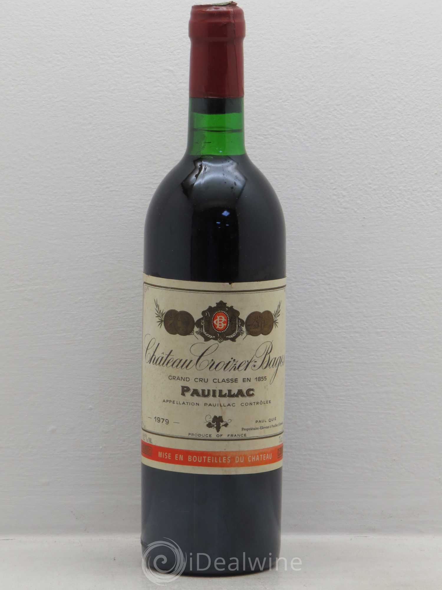 Château Croizet Bages 5ème Grand Cru Classé (sans prix de réserve) 1979 - Lot de 1 bouteille - 0