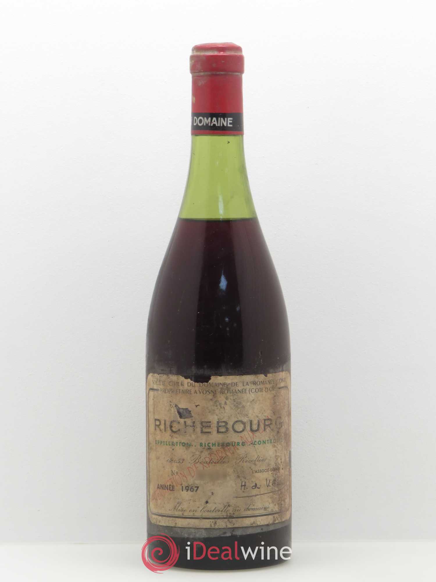 Richebourg Grand Cru Domaine de la Romanée-Conti 1967 - Lot de 1 bouteille - 0