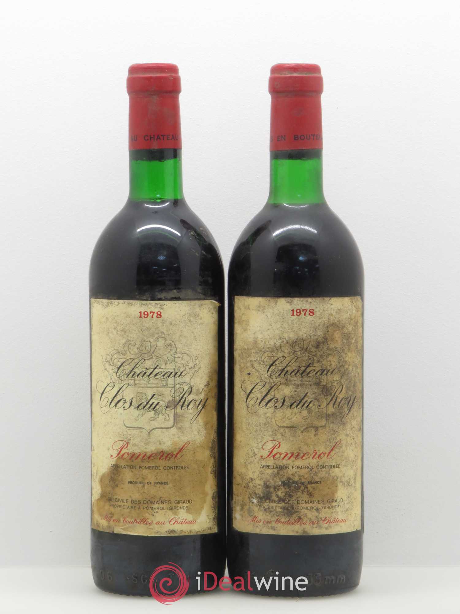Pomerol Chateau Clos du Roy 1978 - Posten von 2 Flaschen - 0