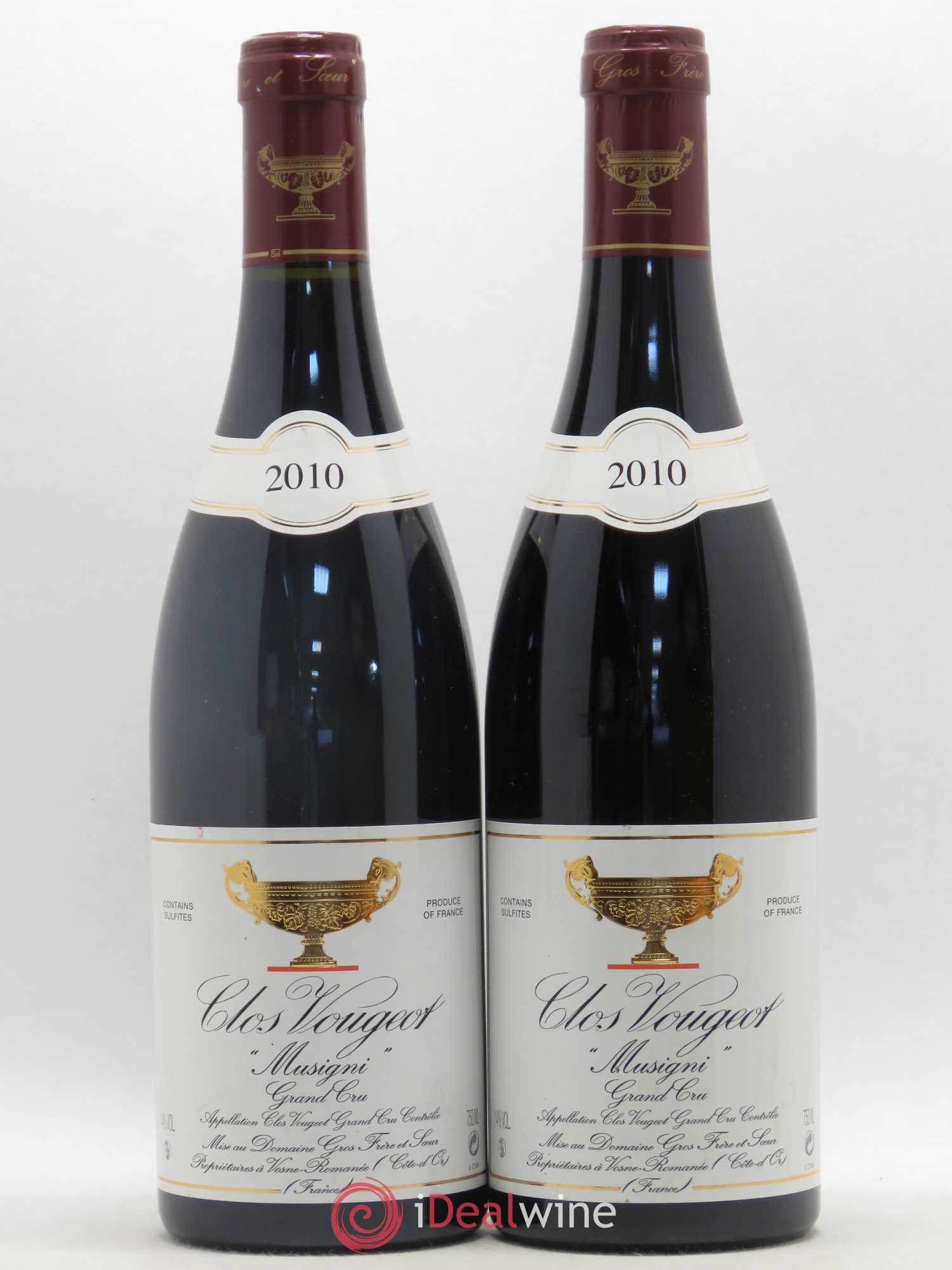 Clos de Vougeot Grand Cru Gros Frère & Soeur Musigni 2010 - Lot de 2 bouteilles - 0