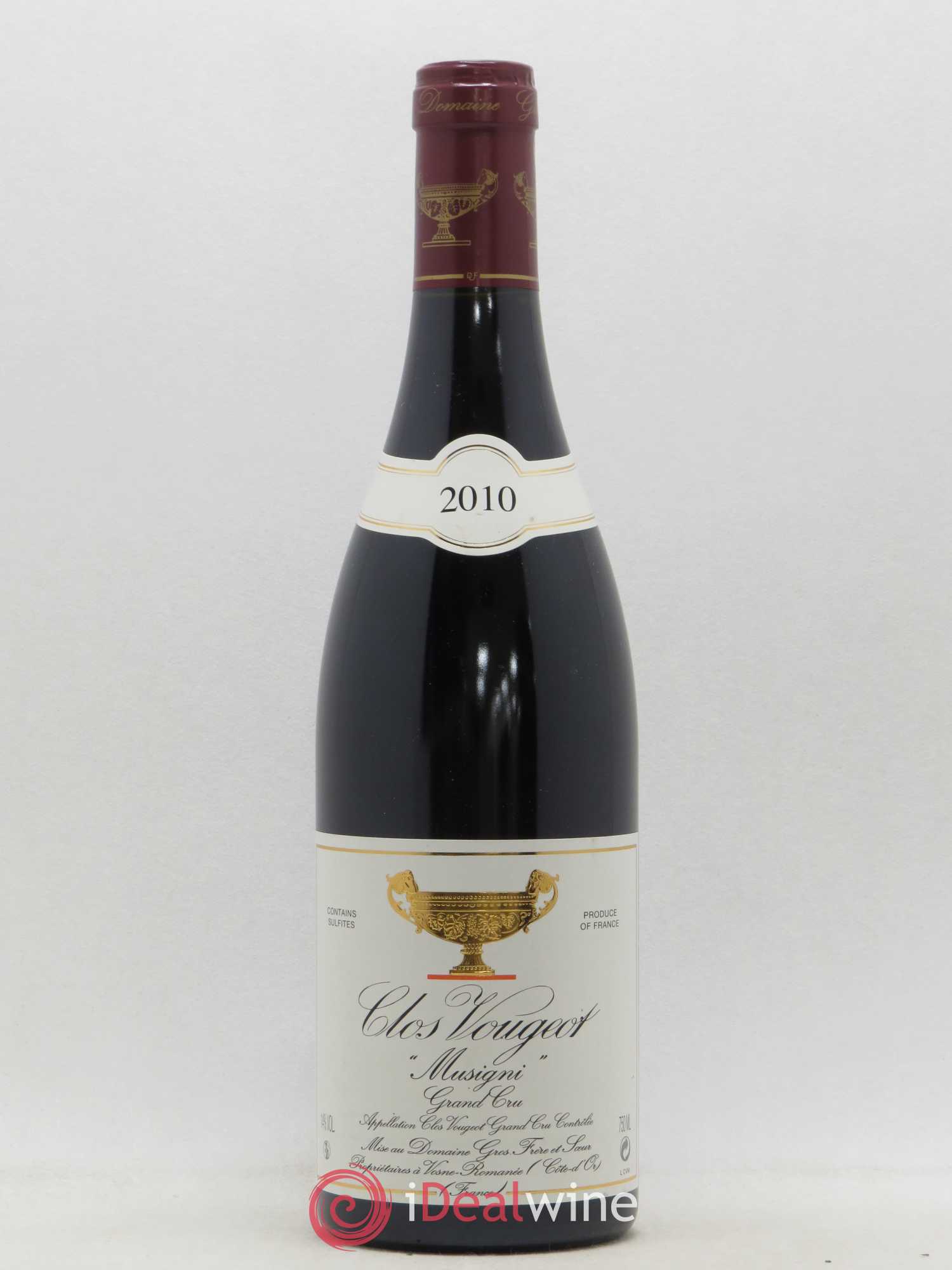 Clos de Vougeot Grand Cru Musigni Gros Frère & Soeur 2010 - Lot de 1 bouteille - 0