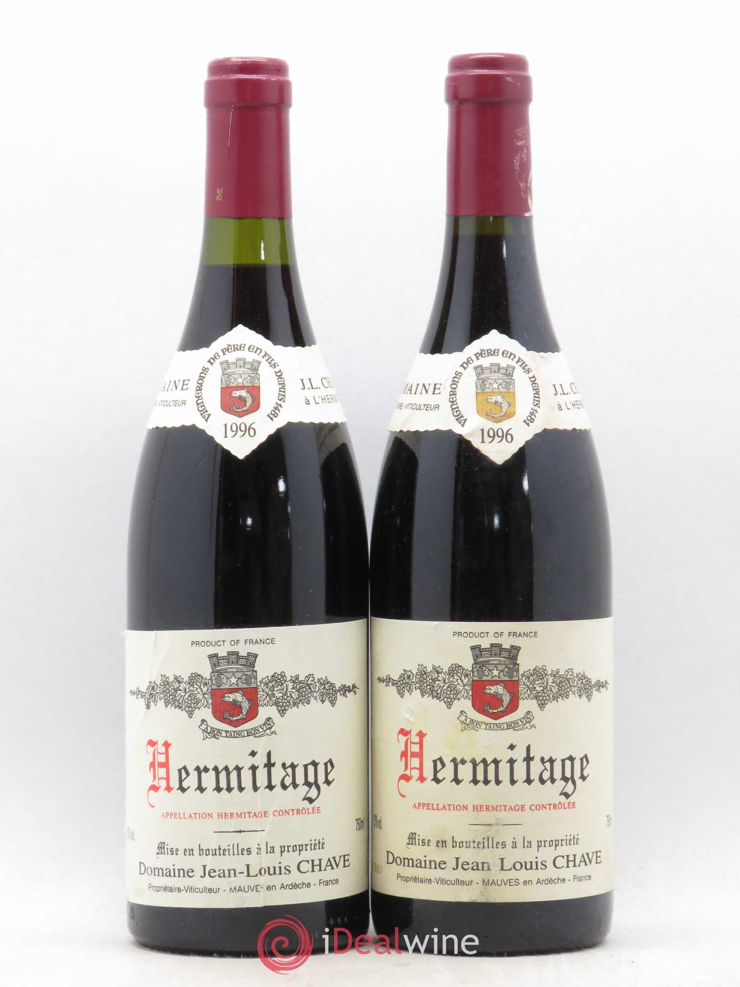 Hermitage Jean-Louis Chave 1996 - Lot de 2 bouteilles - 0